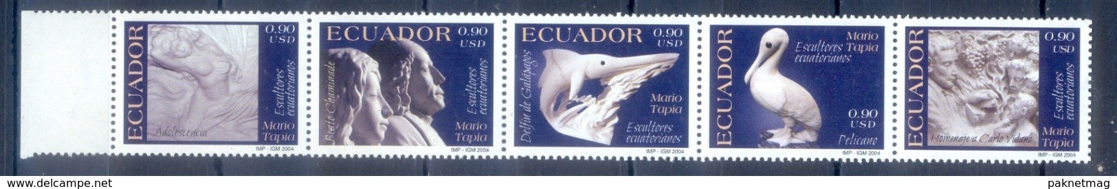 J128- Ecuador 2004 Sculptures. Art Sculpture Nature Birds. - Ecuador