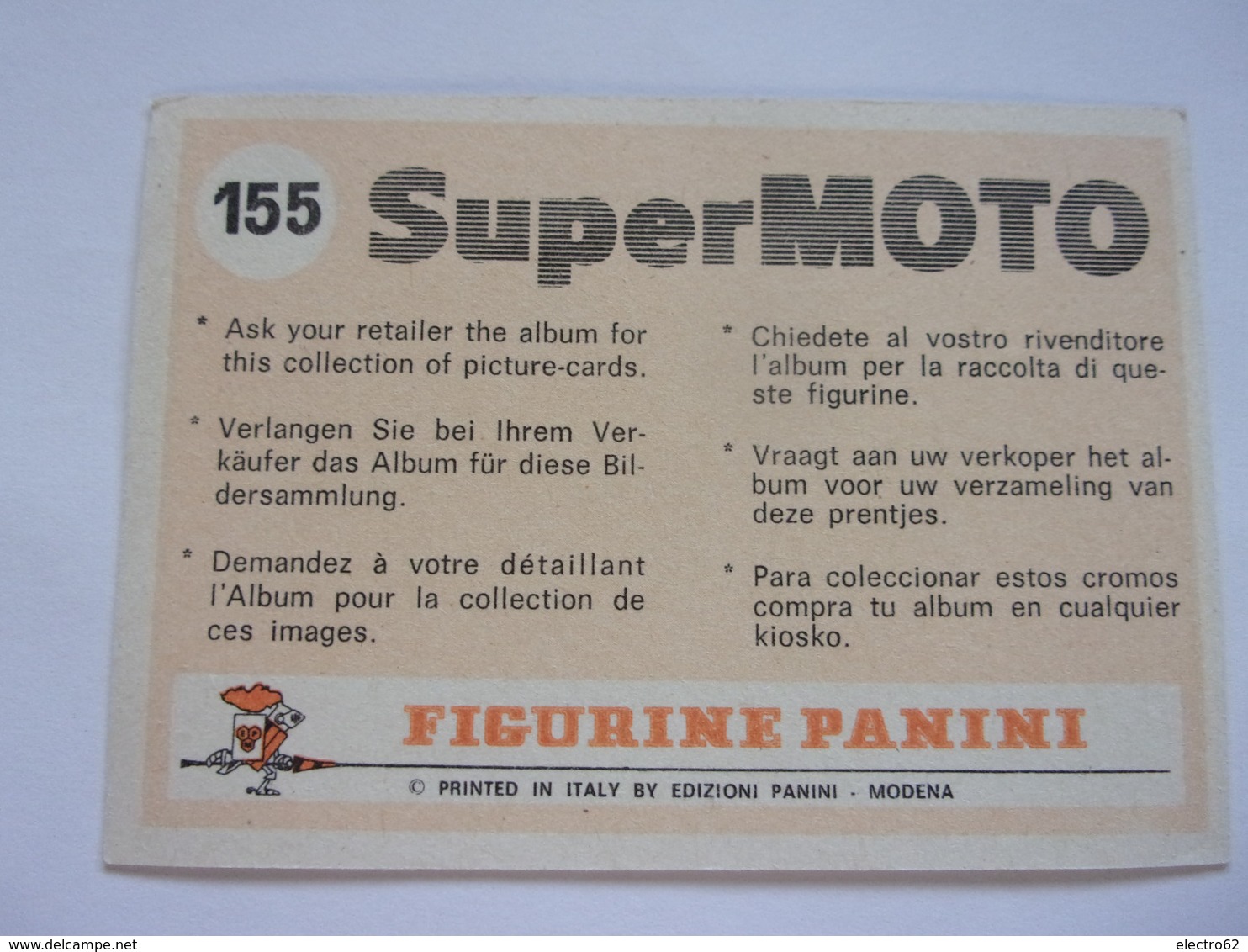 PANINI Super MOTO N°155 OSSA 250Explorer - Edition Française