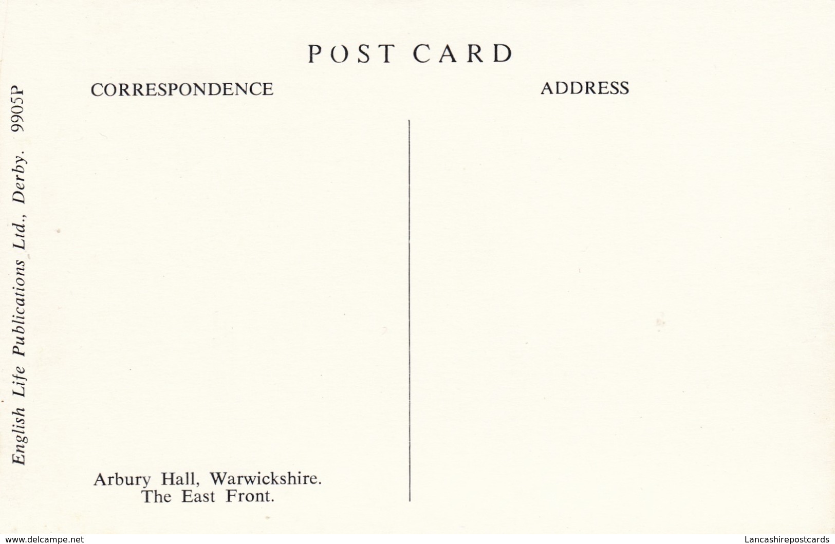 Postcard Arbury Hall The East Front Nuneaton Warwickshire My Ref  B13615 - Autres & Non Classés