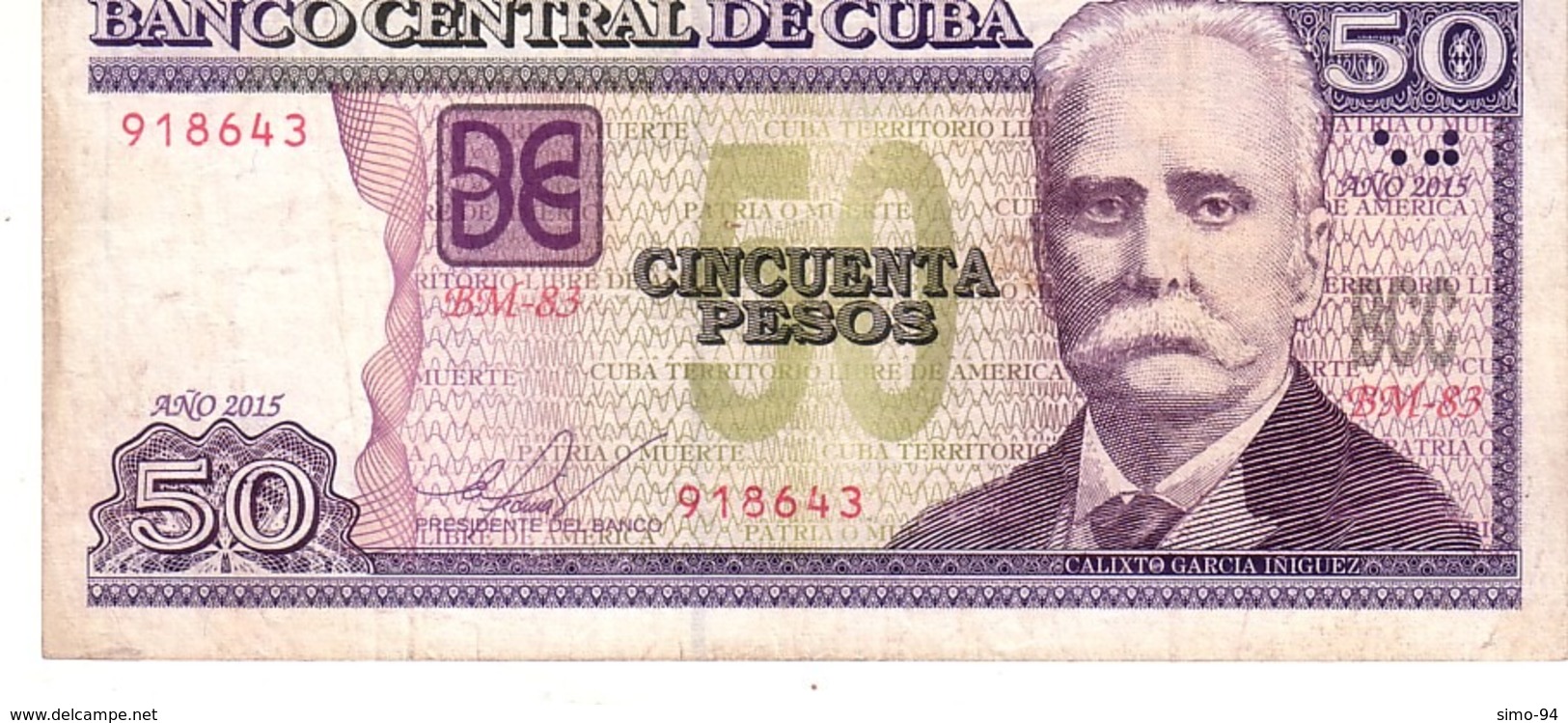 Cuba P.123 50 Peso 2015 Au+ - Cuba