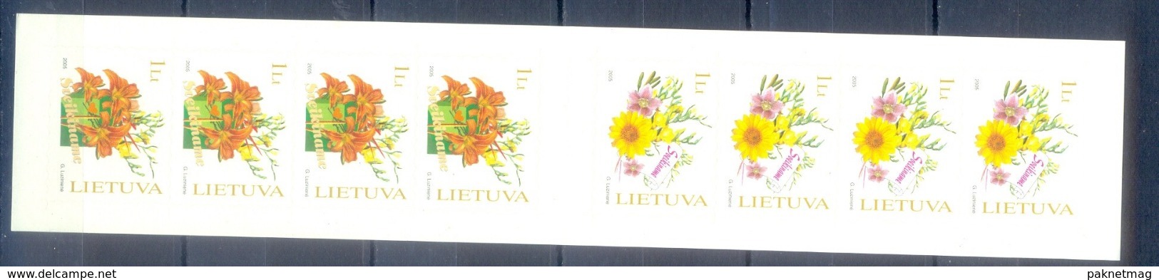 J152- LITHUANIA LIETUVA 2005. FLOWERS BOUQUETS, SADDLES SELF-ADHESIVE STAMPS. - Lithuania