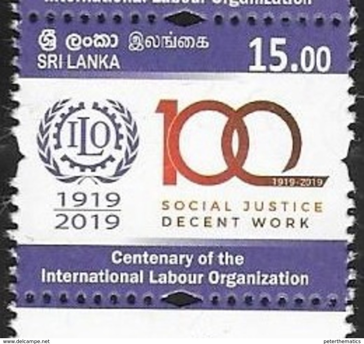 SRI LANKA, 2019,ILO, INTERNTIONAL LABOUR ORGANIZATION,1v - Other & Unclassified