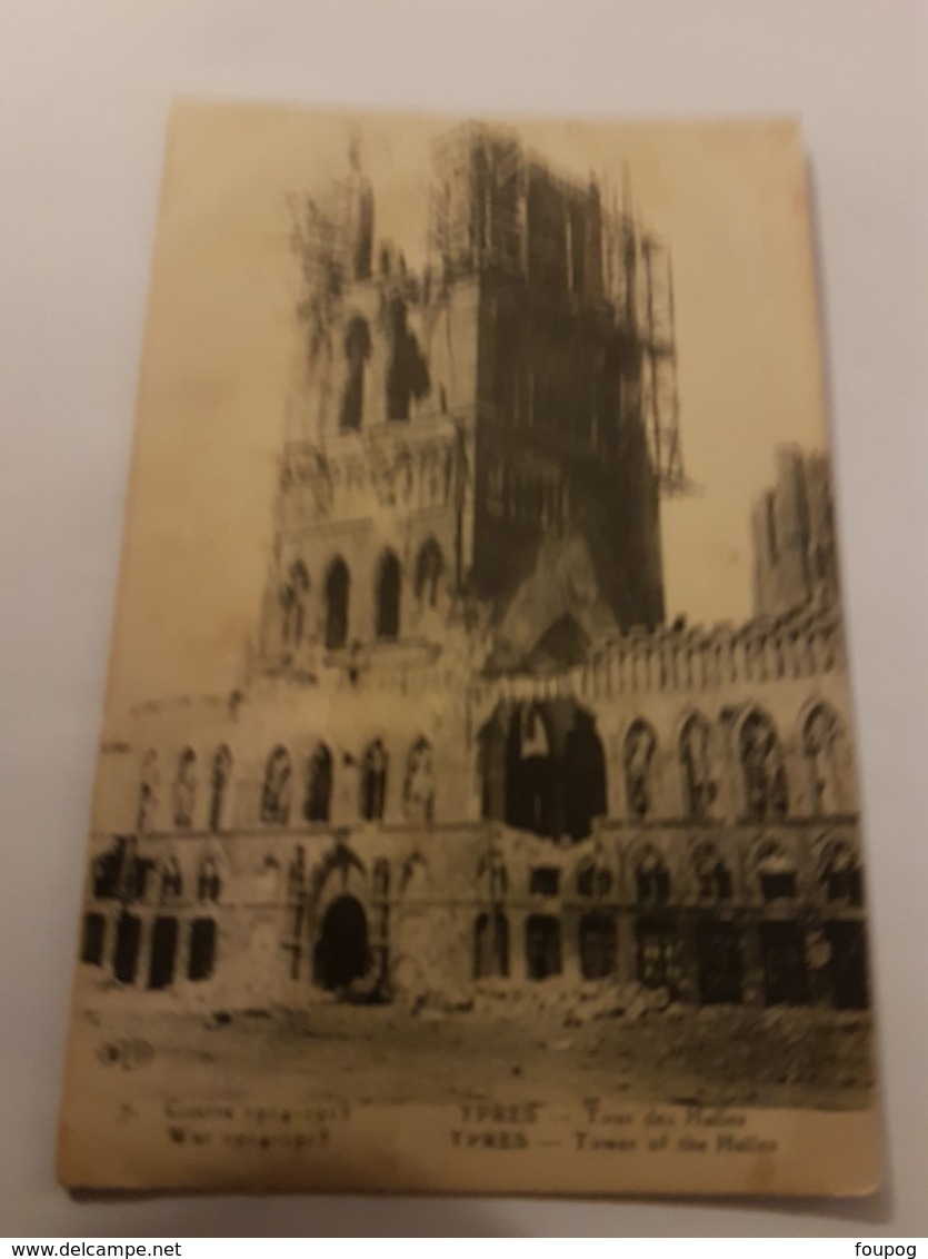 CPA YPRES IEPER TOUR DES HALLES GUERRE 1914 - Ieper