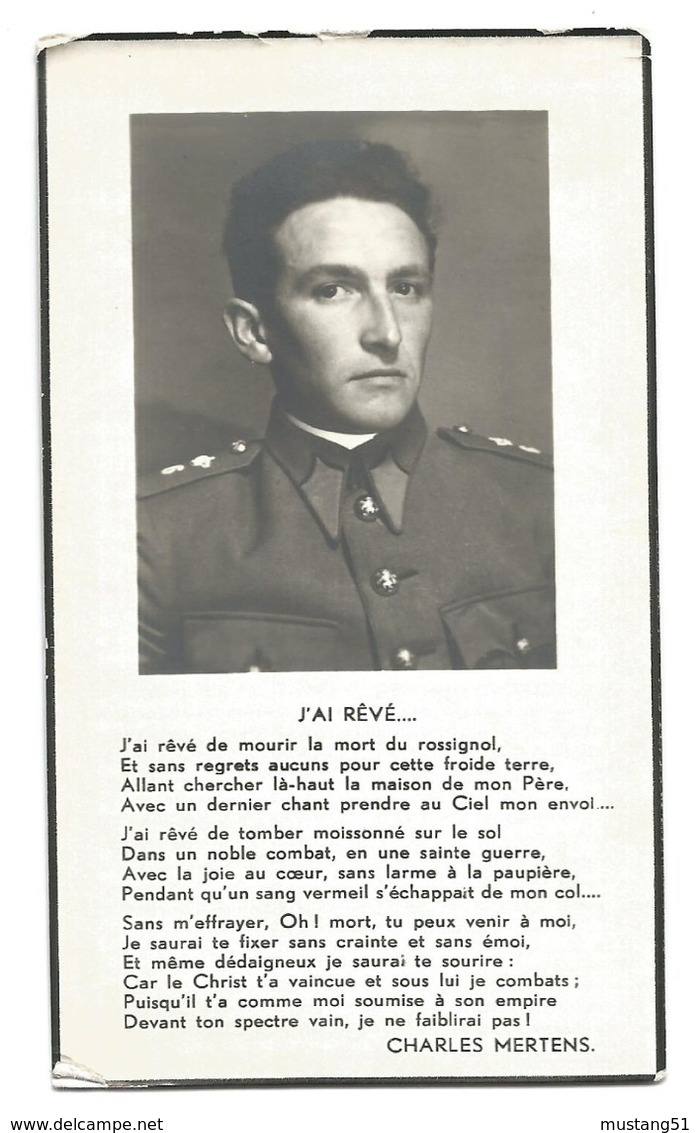 Doodsprentje Adjudant 28e Linieregiment Antwerpen + Kwatrecht 20 Mei 1940 - Santini