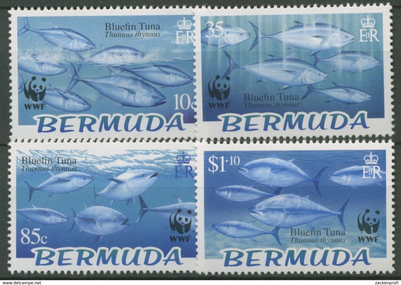 Bermuda 2004 WWF Naturschutz Blauflossen-Thunfisch 877/80 Postfrisch - Bermudes