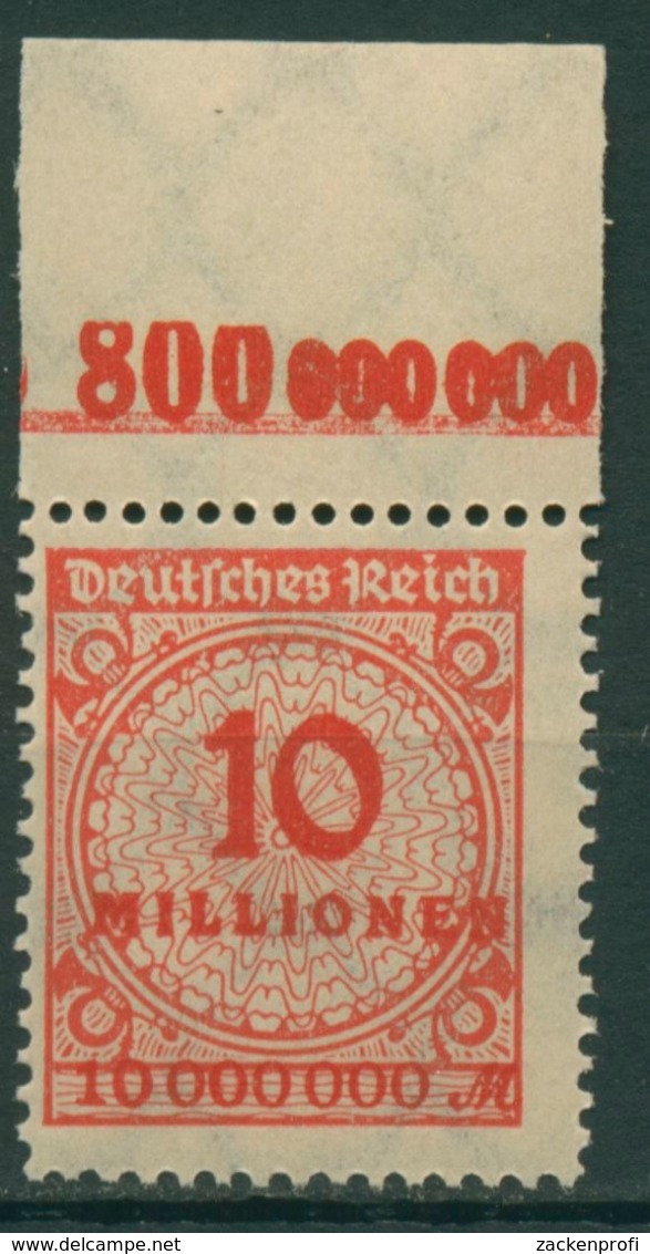 Deutsches Reich 1923 Korbdeckel Platten-Oberrand 318 AP OR C Postfrisch - Ungebraucht