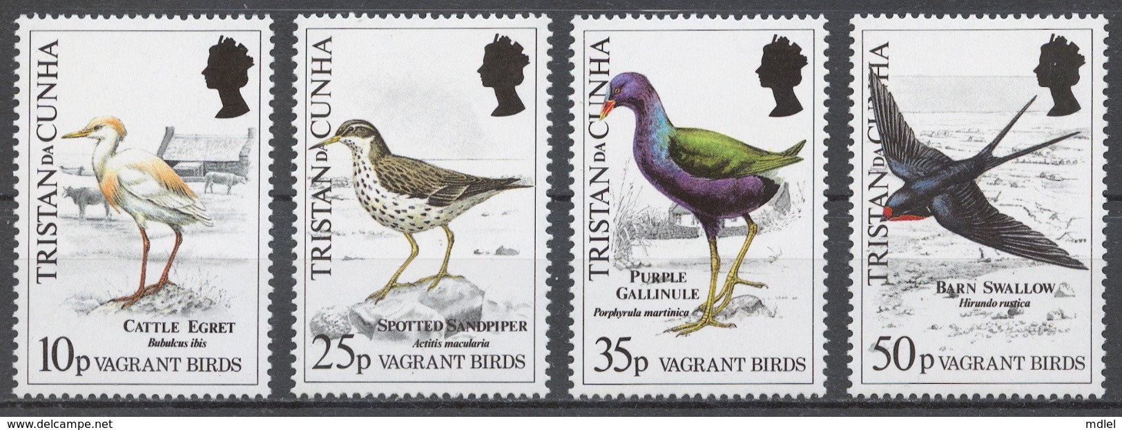 Tristan Da Cunha 1989 Mi# 481-84** BIRDS - Tristan Da Cunha