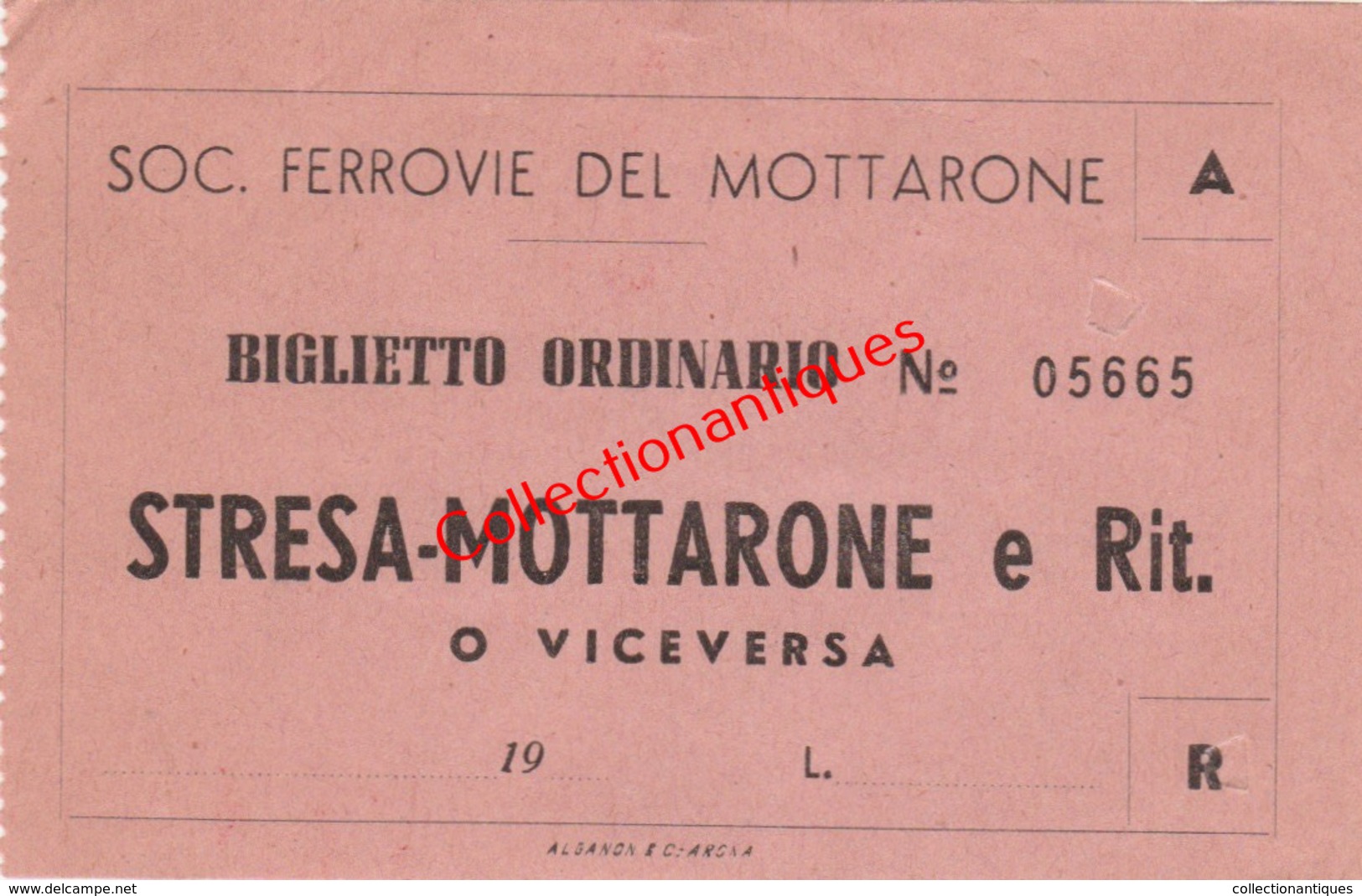 Ticket 2 De Chemin De Fer Société Ferroviaire De Mottarone De Stresa à Mottarone Années 60 - Italie - Europa