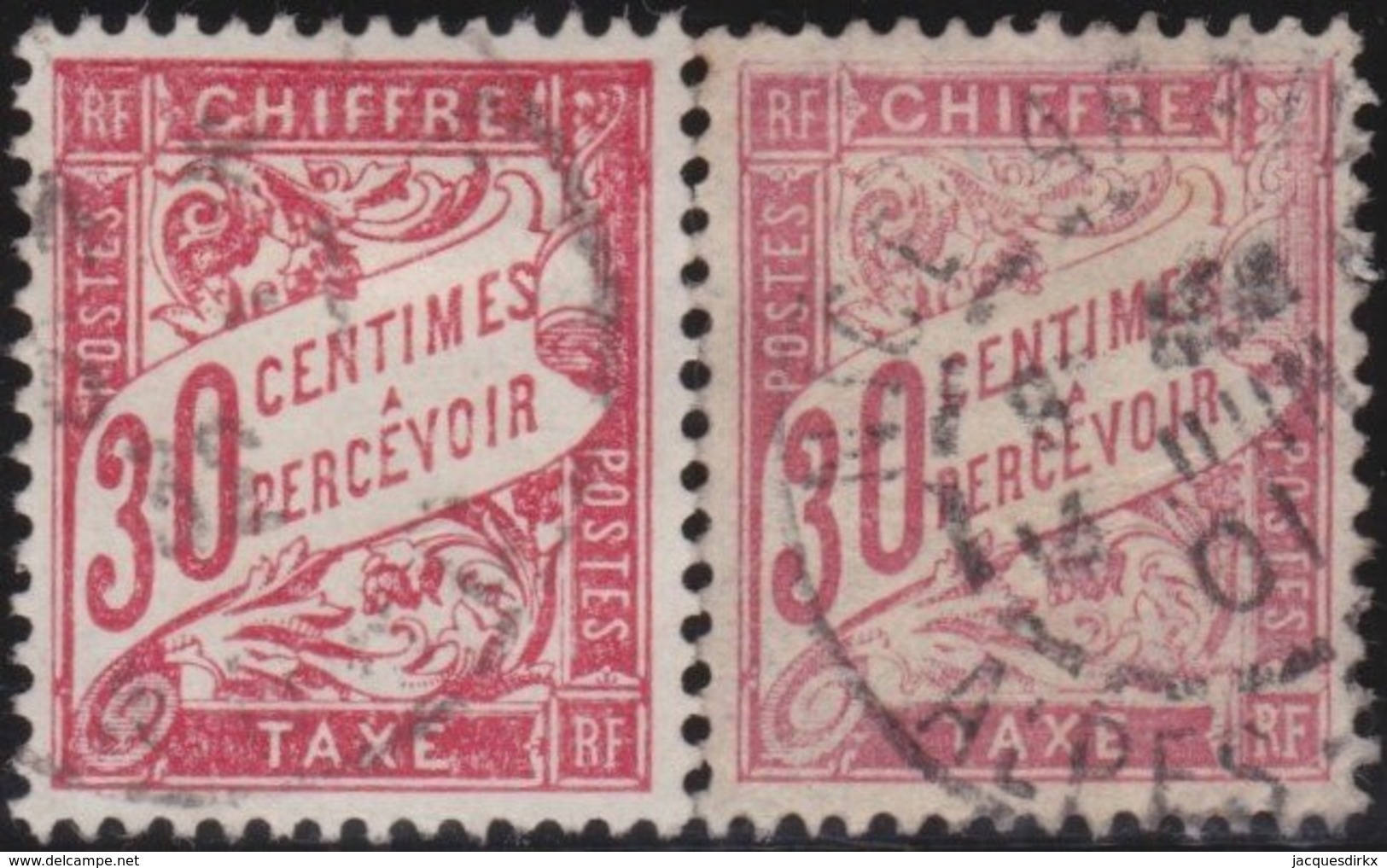 France   .    Yvert  .      Taxe 33/34  (2 Scans)     .     O     .    Oblitéré   .   /   .     Cancelled - 1859-1959 Used