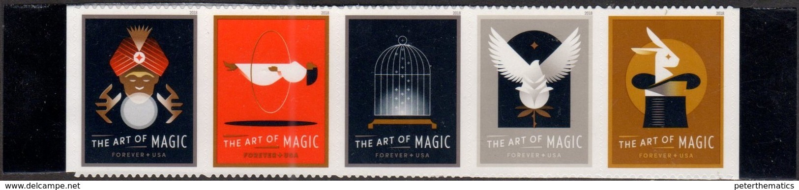 USA , 2018, MNH,  ART, MAGIC, BIRDS, RABBITS, 5v - Other & Unclassified