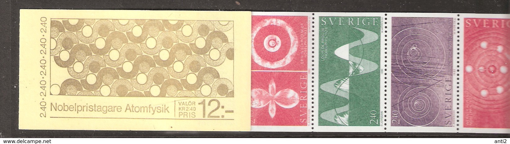 Sweden 1982 Nobel Prices Of Atomphysics Booklet MH 91 With 1214-1218 MNH(**) - Unused Stamps