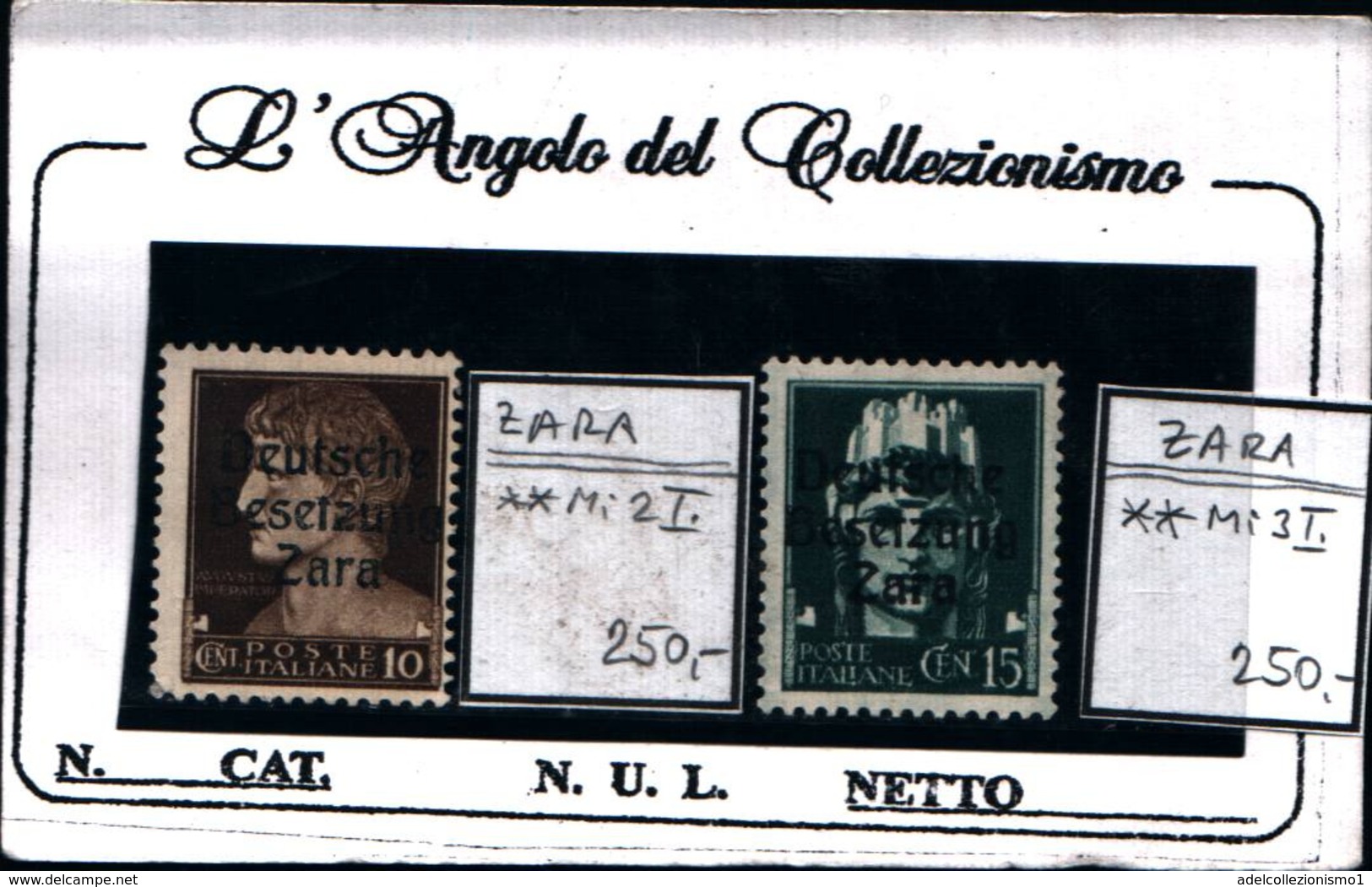 6943 B) ITALIA- Zara, 10C.+15C IMPERIALE Sovrastampata - 9 Ottobre 1943-MI 2 I-MI 3 I- MNH** - Ocu. Alemana: Zara