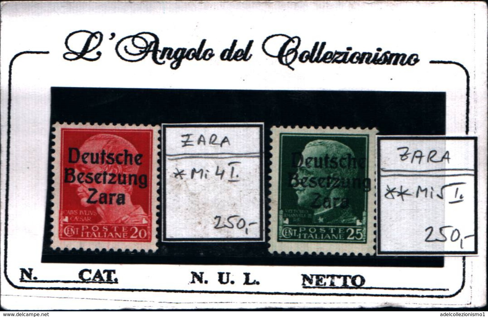 6944B) ITALIA- Zara, 10C.+15C IMPERIALE Sovrastampata - 9 Ottobre 1943-MI 4 I-MI 5 I- MNH** - Occup. Tedesca: Zara