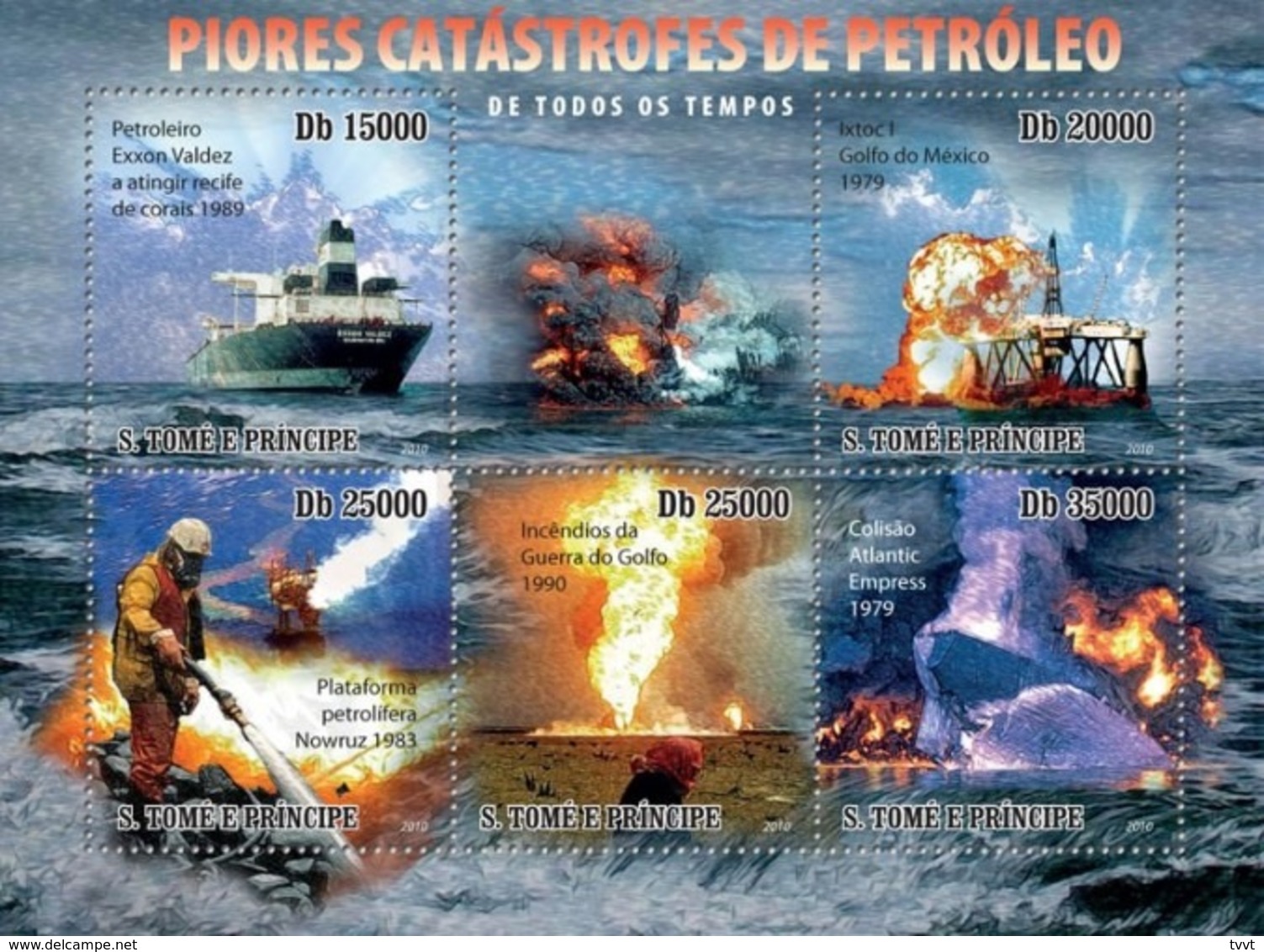 Sao Tome & Principe 2010. [st10506] The Worst Oil Disaster (s\s+bl) - Unclassified