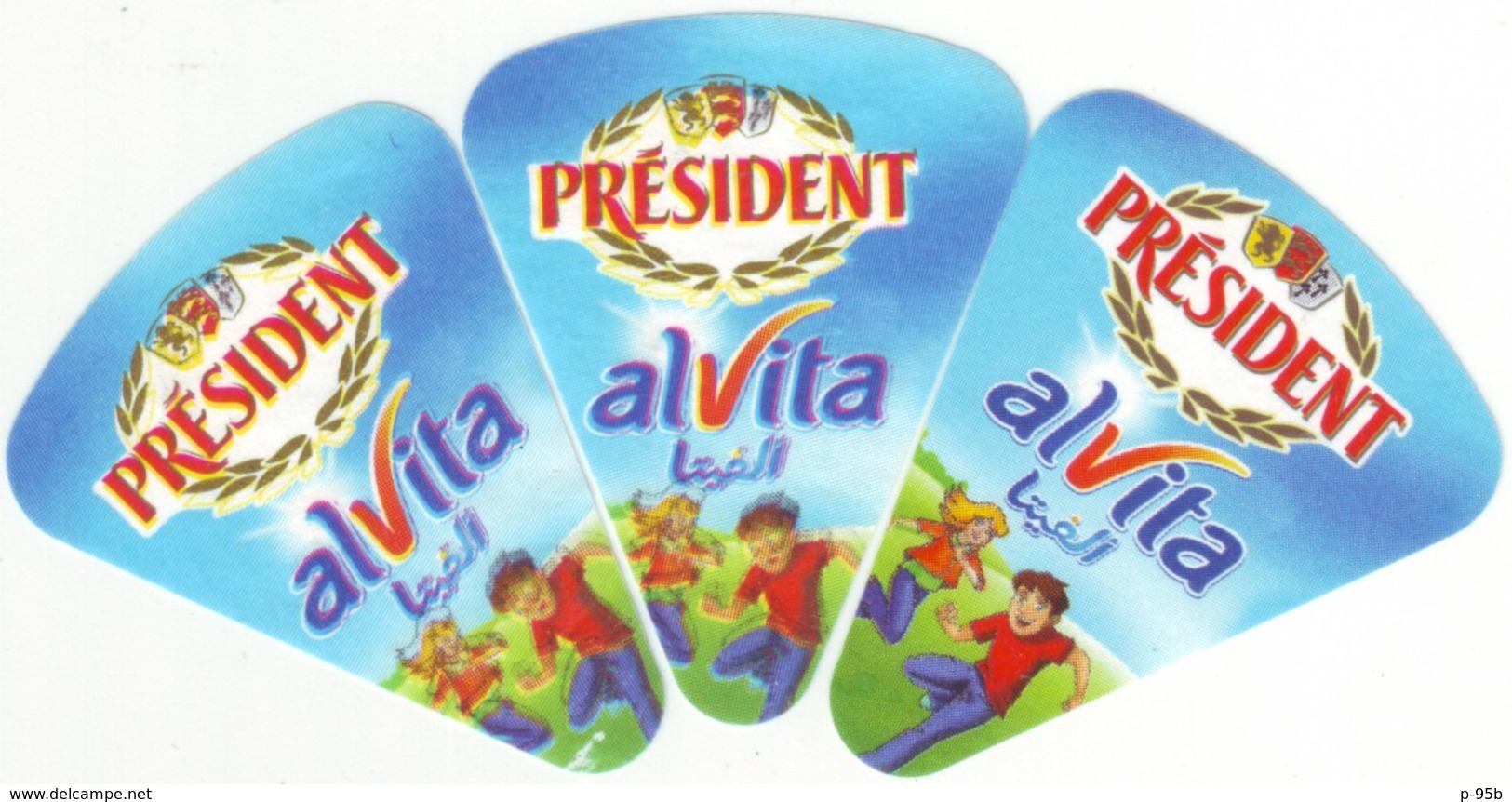 Algérie - 3  étiquettes De  Fromage Fondu "Président Alvita". - Fromage