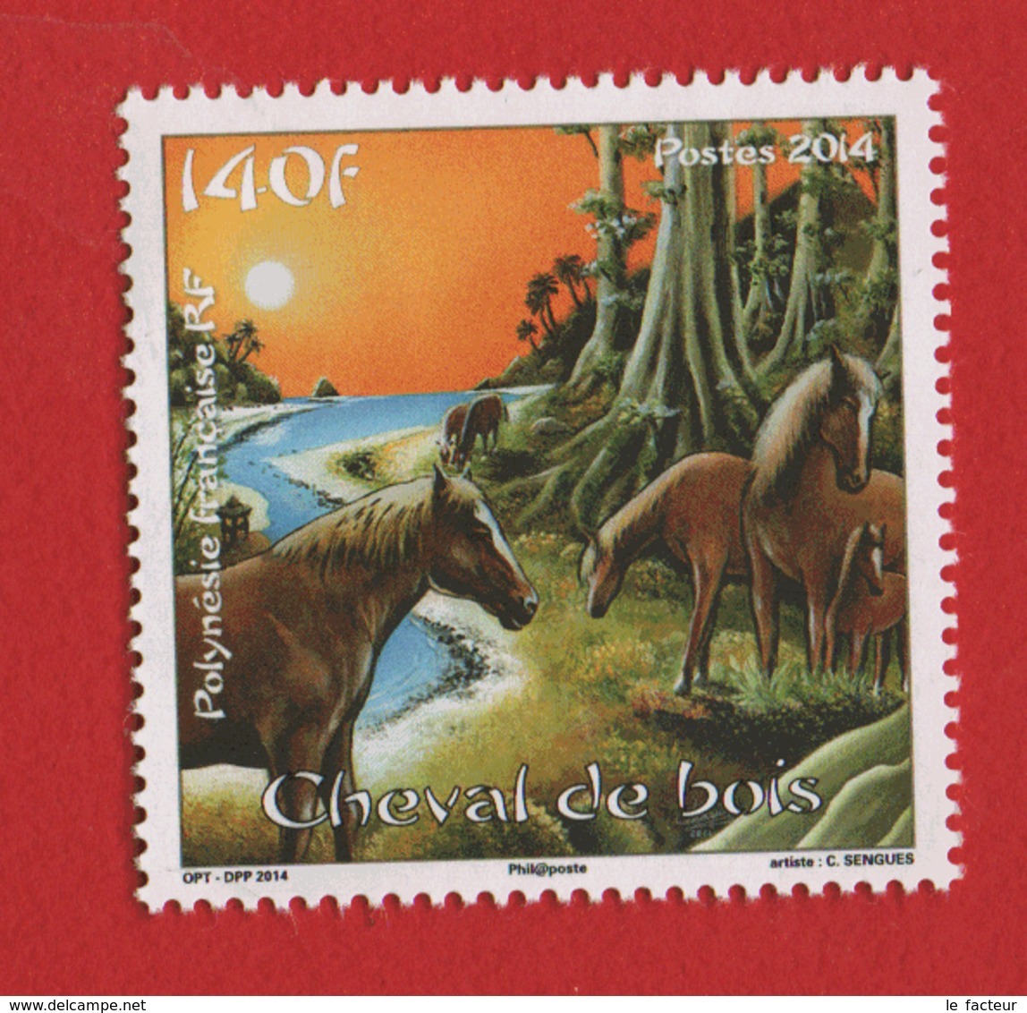 CH Polynésie 2014 °° 1053  Cheval De Bois Année Chinoise (WP10) - Neufs