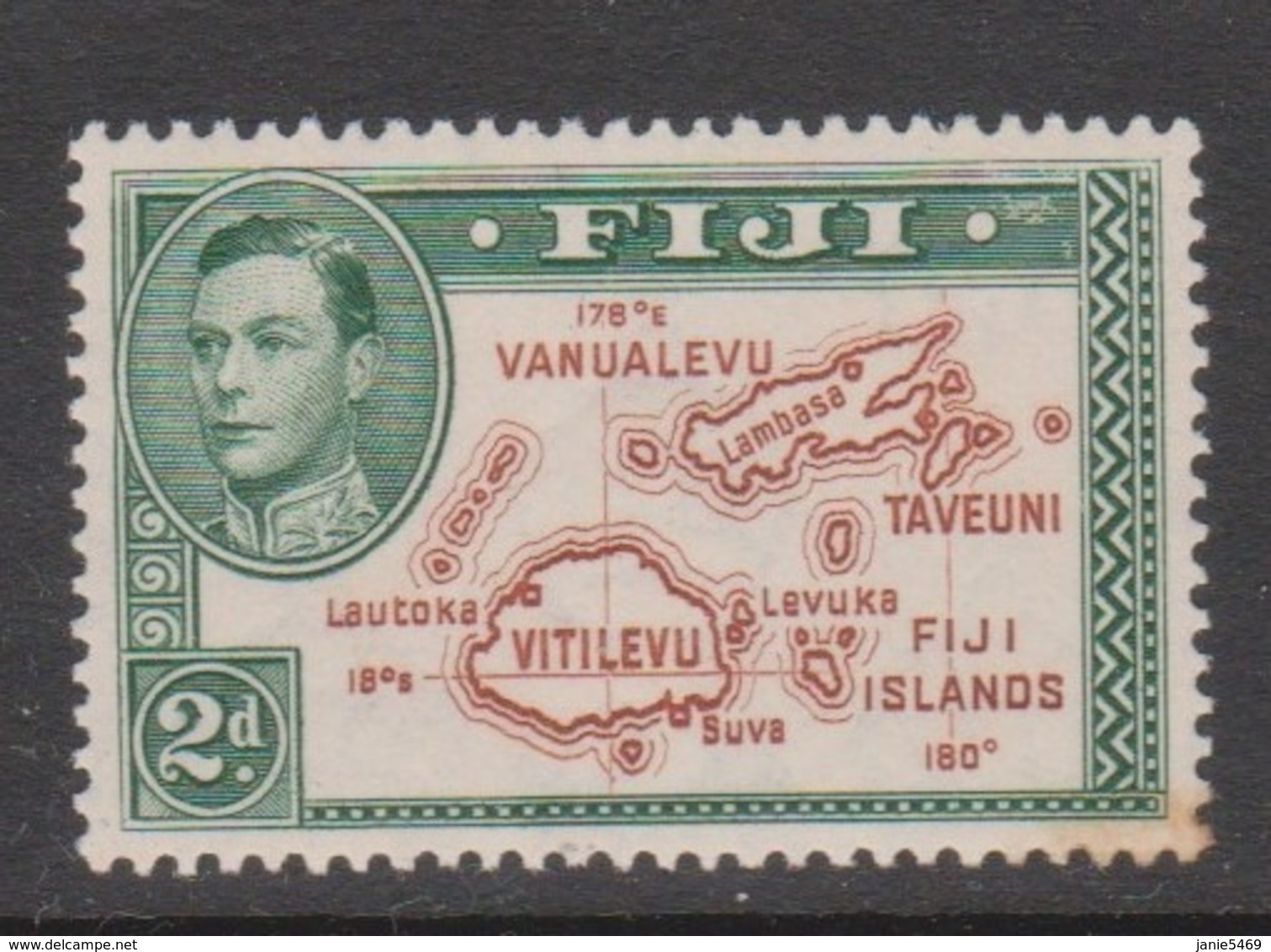 Fiji SG 256 1938-55  King George VI 2.5d Brown And Green,Mint  Never Hinged - Fiji (1970-...)