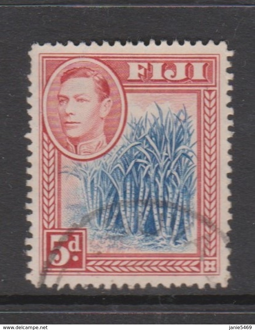 Fiji SG 258 1938-55  King George VI 5d Blue And Scarlet,used - Fiji (1970-...)