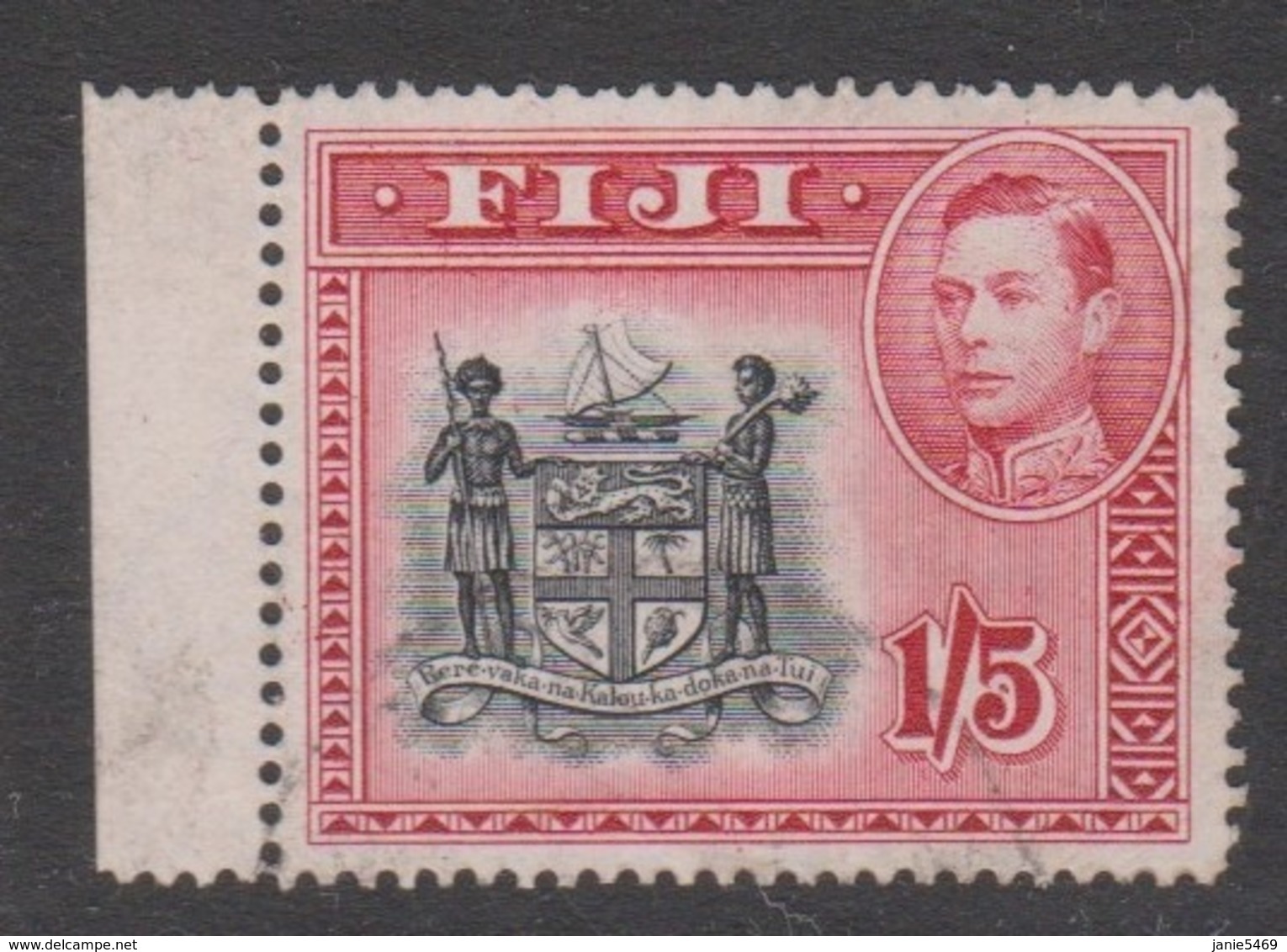 Fiji SG 263 1938-55  King George VI 1s,5d Black And Carmine,Used - Fiji (1970-...)