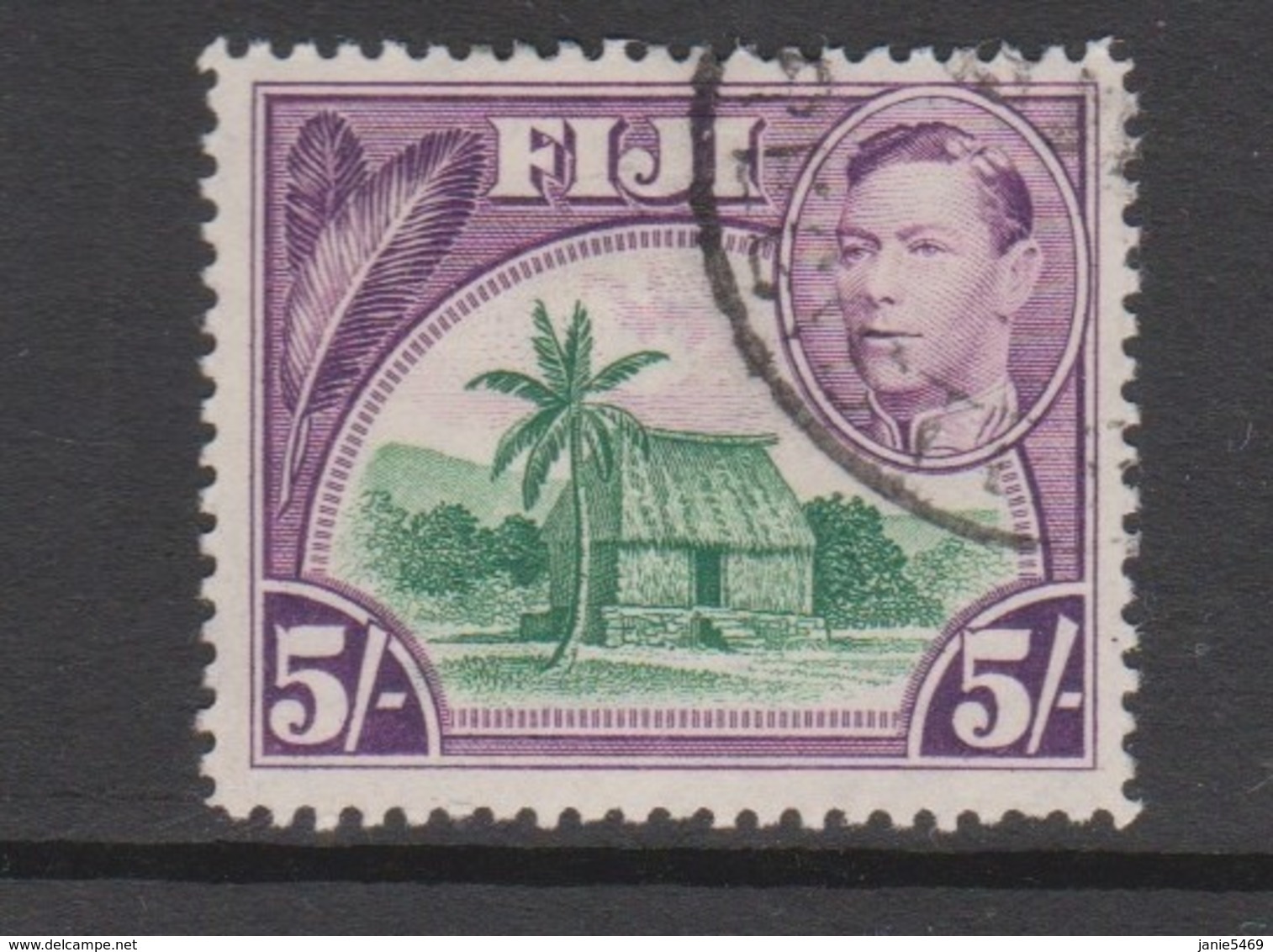 Fiji SG 266 1938-55  King George VI Five Shillings,used - Fiji (1970-...)