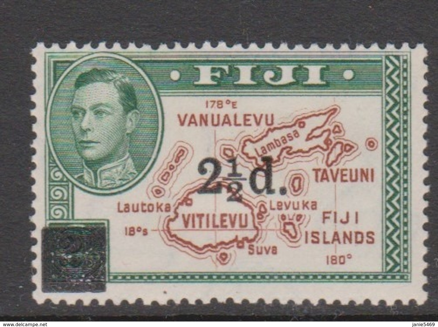 Fiji SG 267 1941 Overprinted 2.5d On 2d,mint Hinged - Fiji (1970-...)