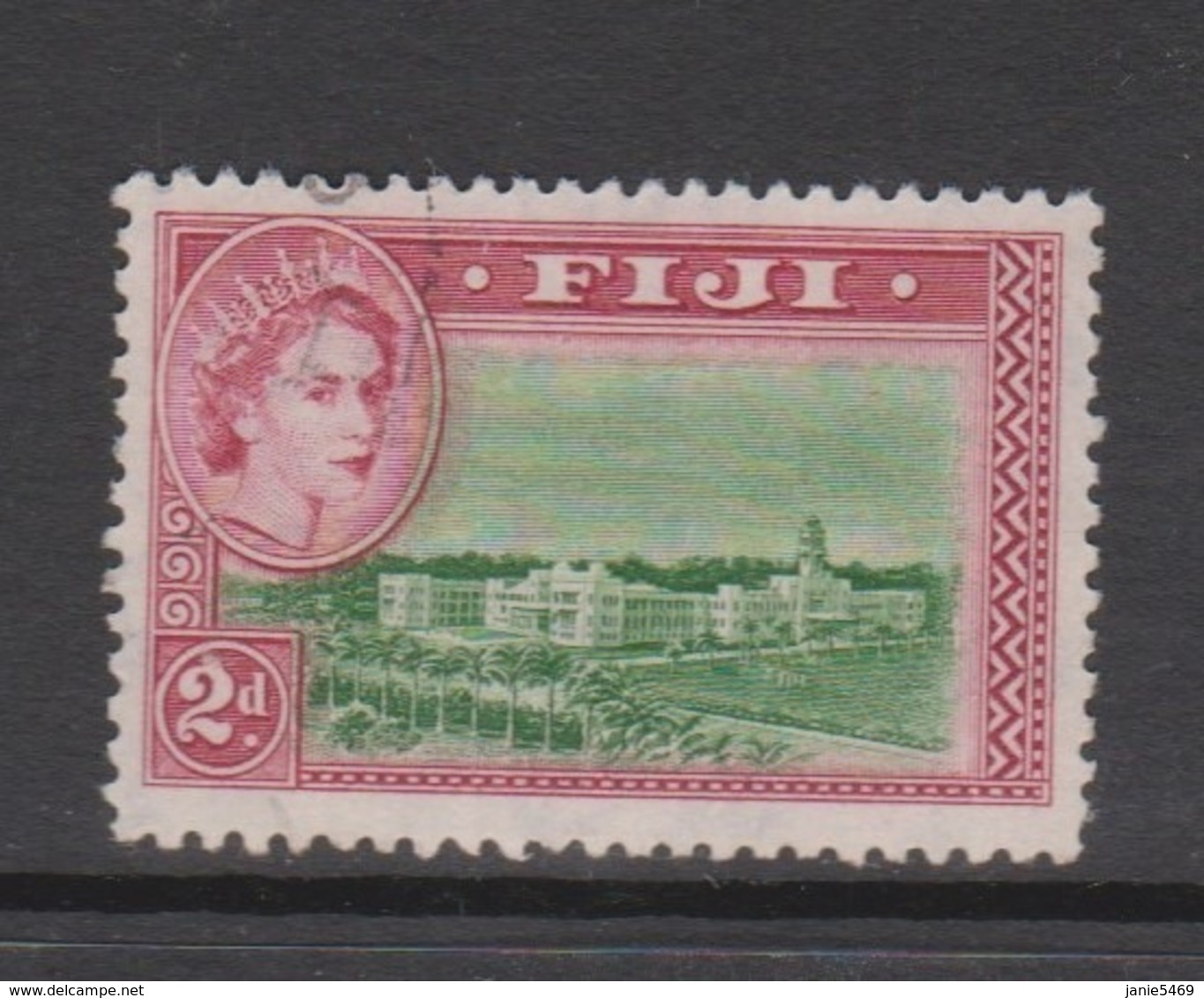 Fiji SG 283 1954 Queen Elizabeth II Definitives,2d Green And Magenta,used - Fiji (1970-...)