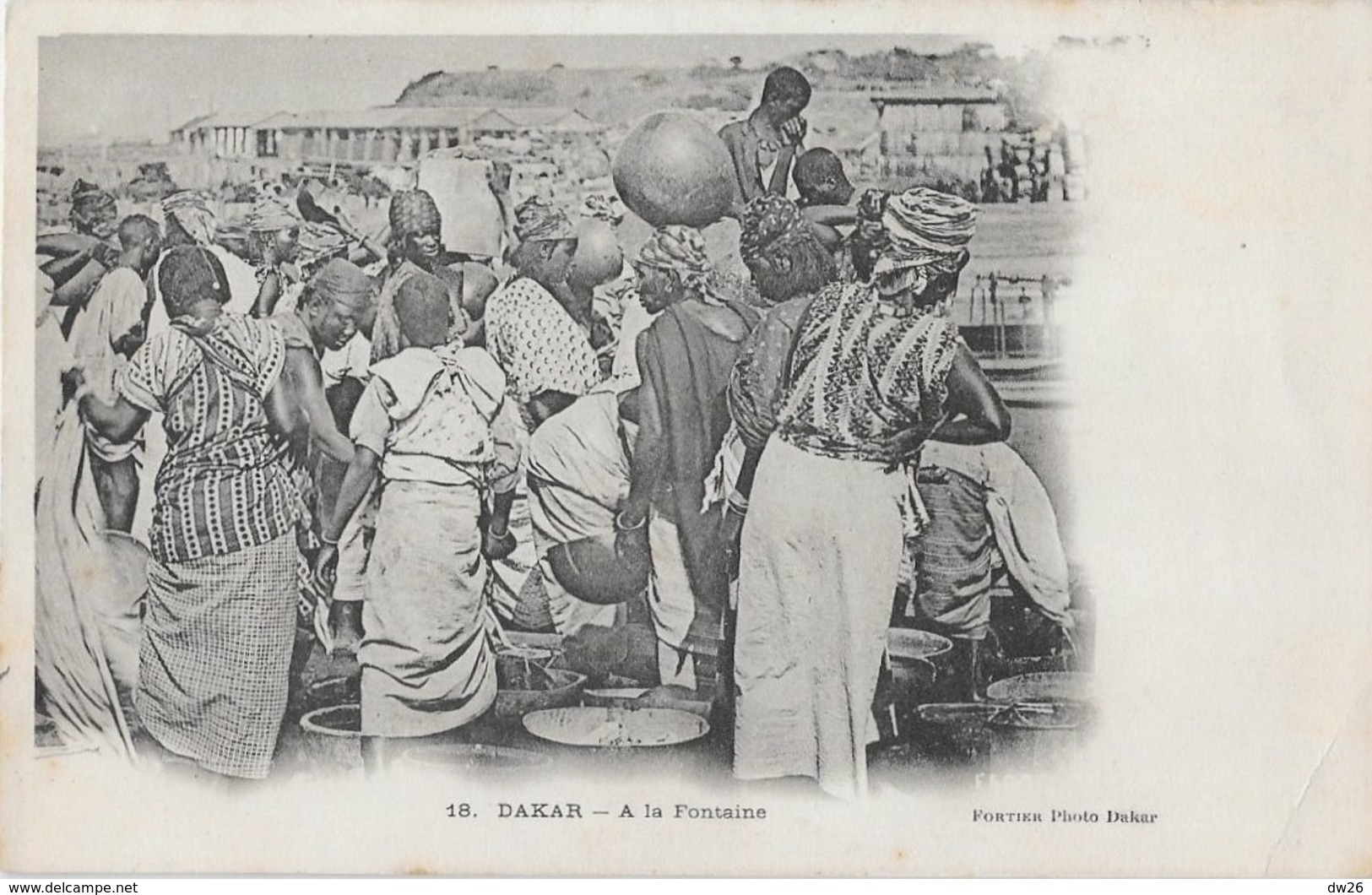 Dakar (Sénégal) - Un Rassemblement à La Fontaine - Cliché Fortier - Carte Dos Simple N° 18, Non Circulée - Senegal
