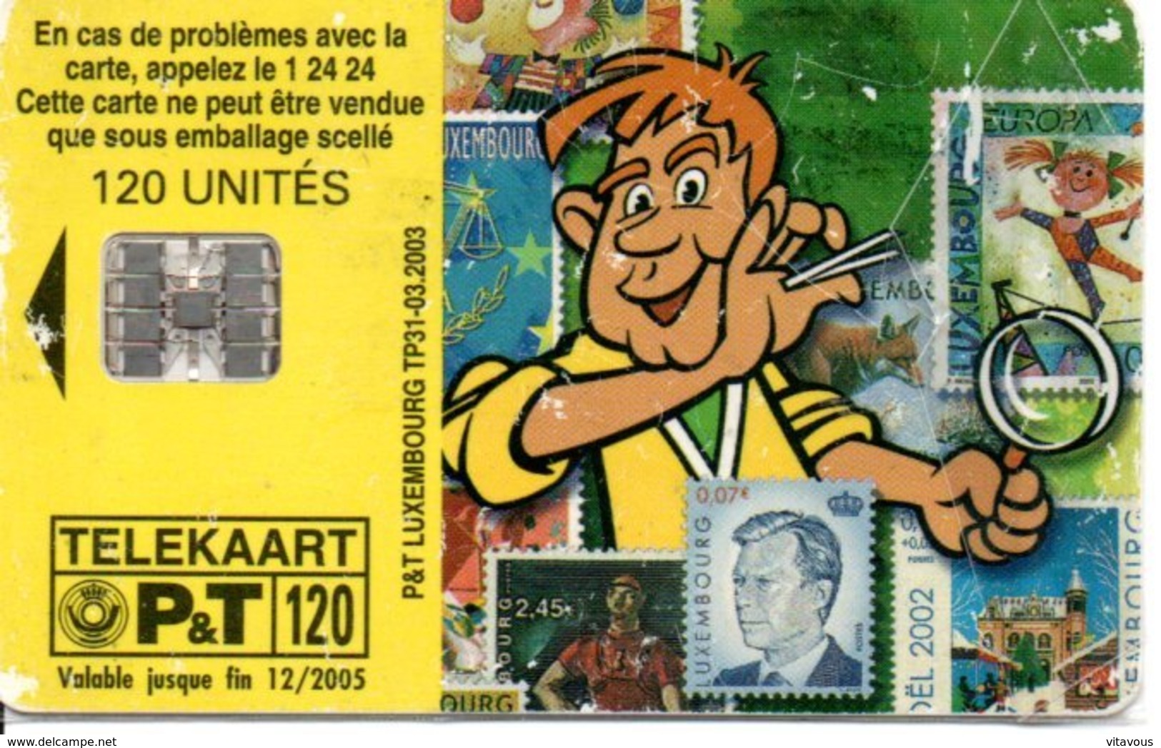 Timbre Stamp BD Télécarte P&T Luxembourg 120 Unités Phonecard  (G 189)) - Lussemburgo