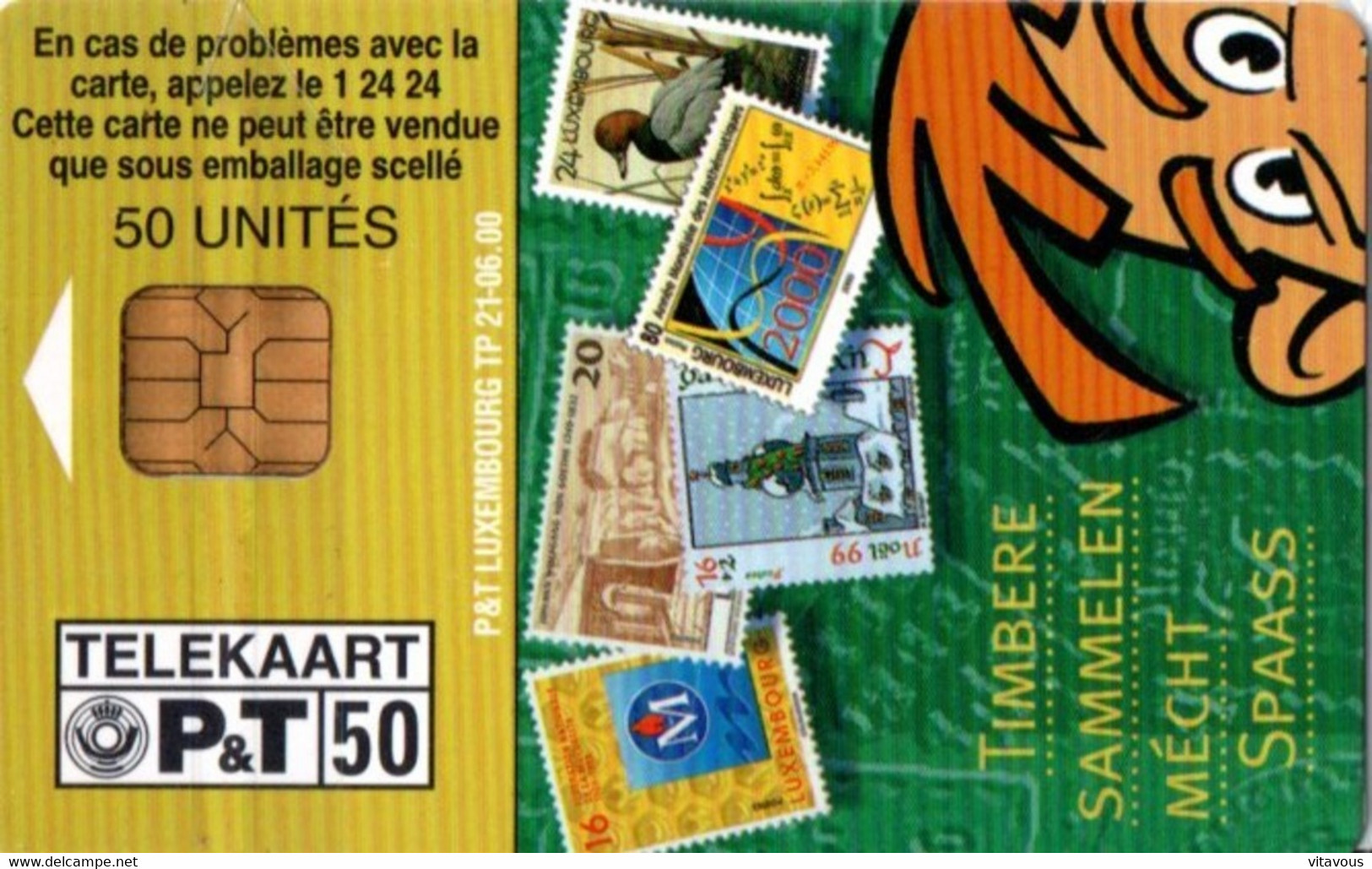 Timbre Stamp BD Télécarte P&T Luxembourg 50 Unités Phonecard  (G 190)) - Luxembourg