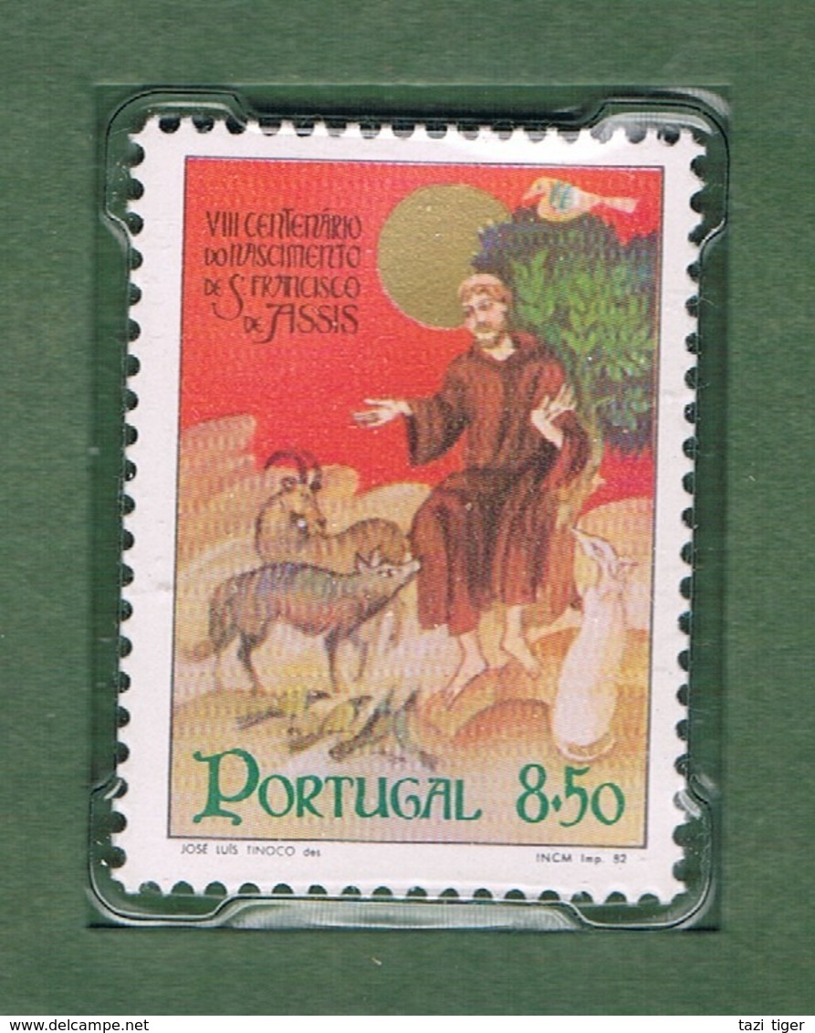 PORTUGAL • 1982 • ST FRANCIS OF ASSISI • Unhinged Stamp, Silver Replica Stamp + First Day Cover - Nuovi