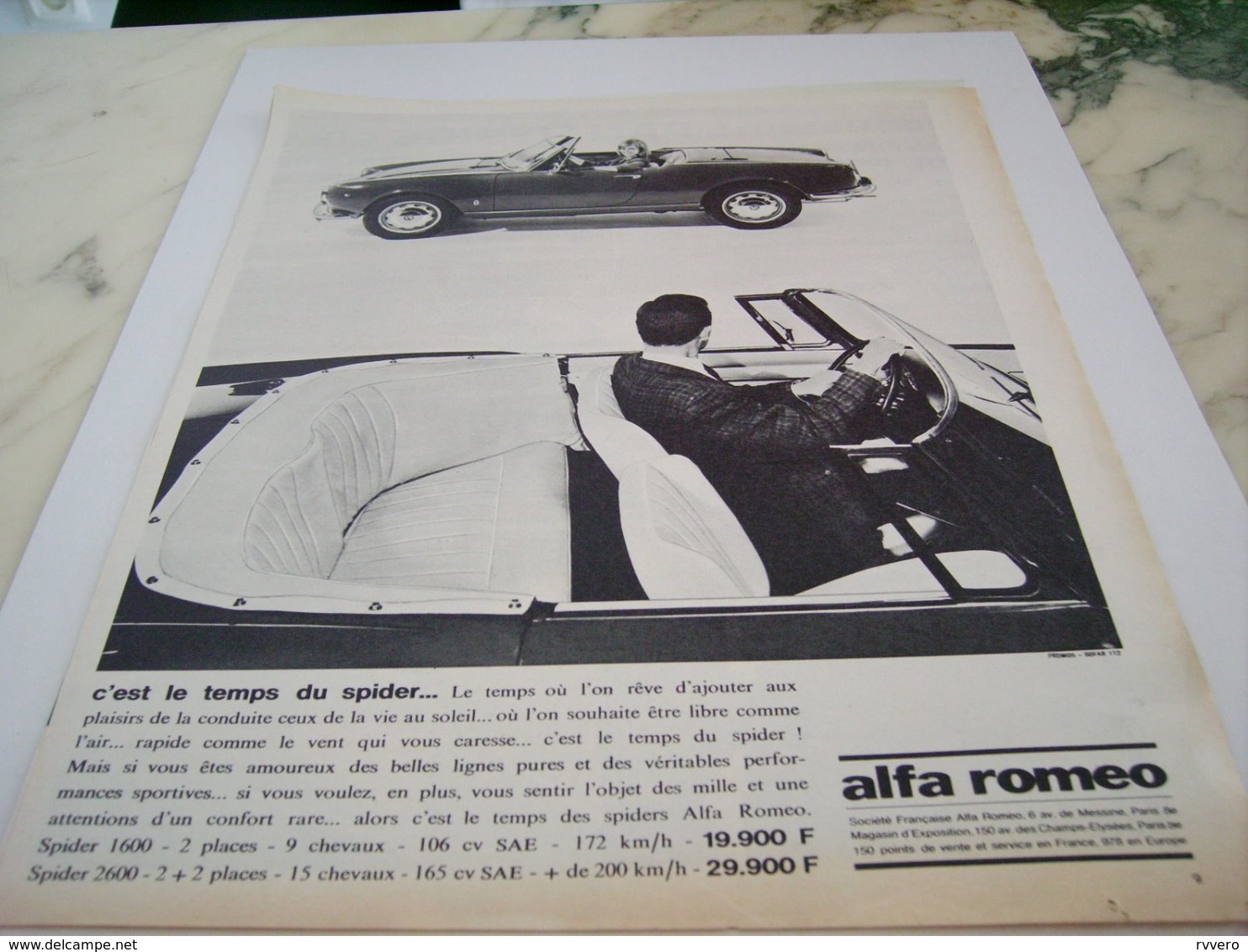 ANCIENNE PUBLICITE C EST LE TEMPS DU SPIDER  ALFA ROMEO 1964 - Voitures