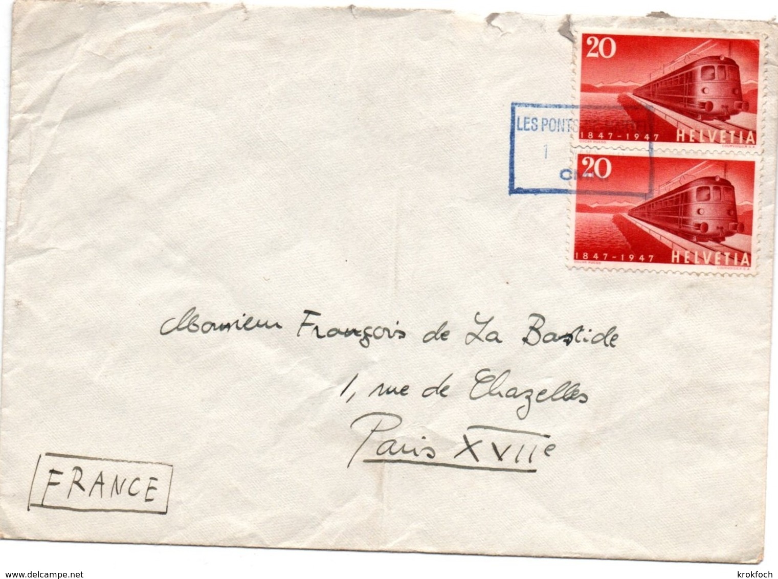 Les Ponts De Martel CMN 1966 - Lettre Brief Cover - Postmark Collection