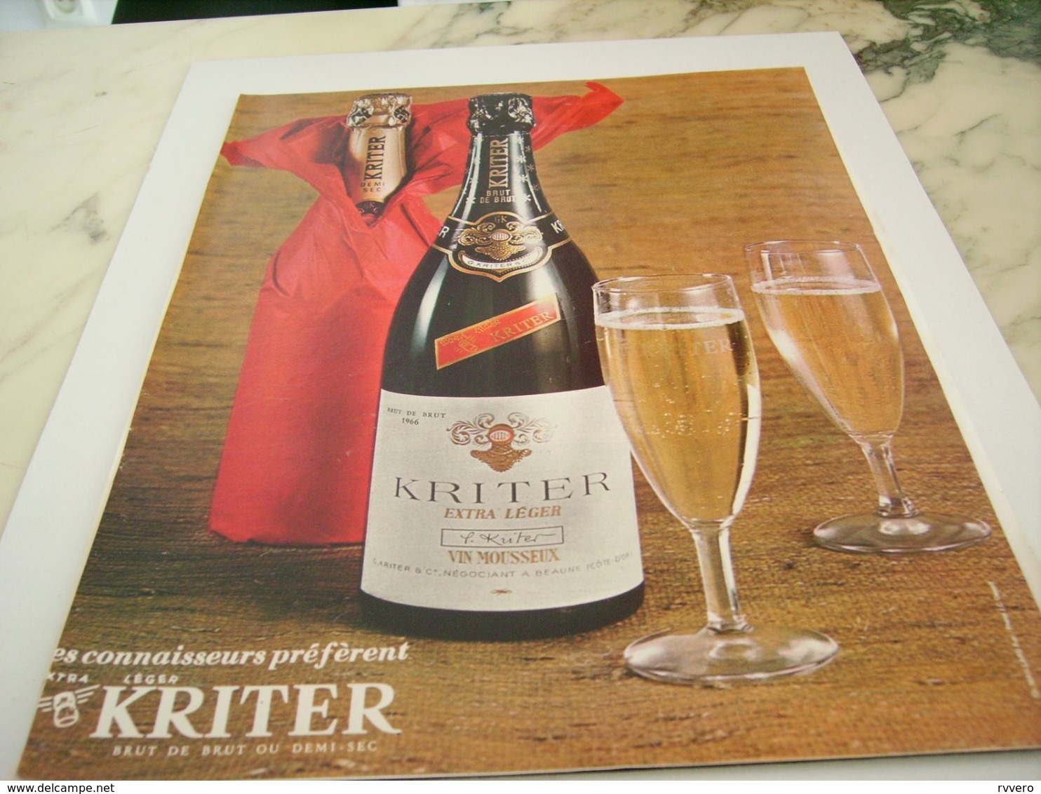 ANCIENNE PUBLICITE EXTRA LEGER KRITER 1964 - Alcools