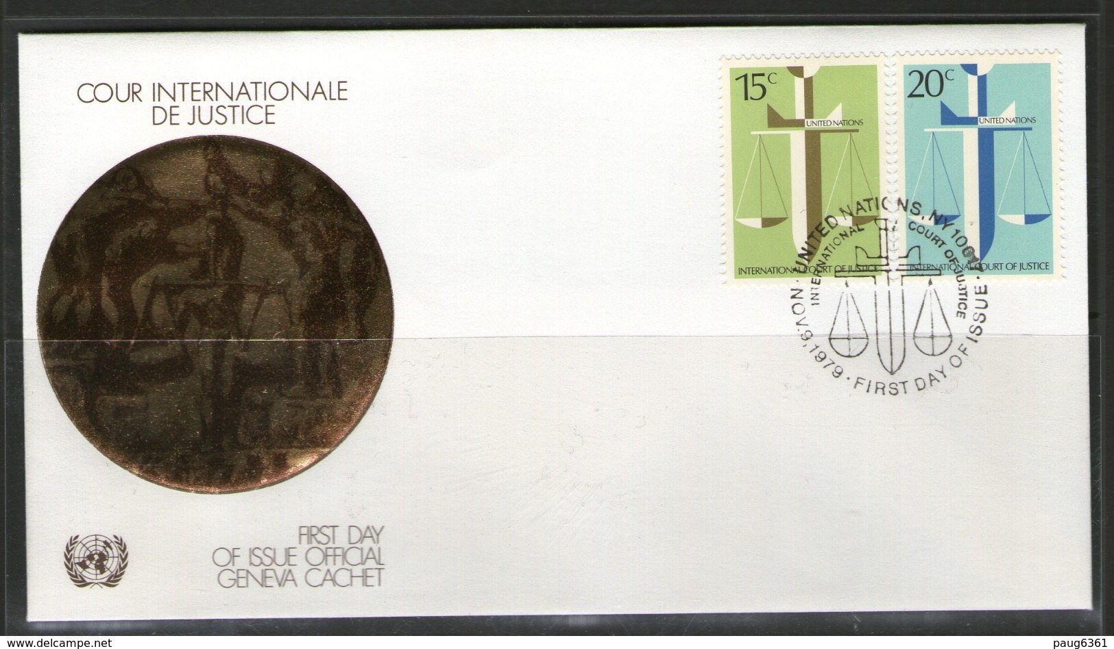 ONU NEW-YORK 1979 FDC COUR DE JUSTICE   YVERT  N°306/07  NEUF MNH** - Autres & Non Classés