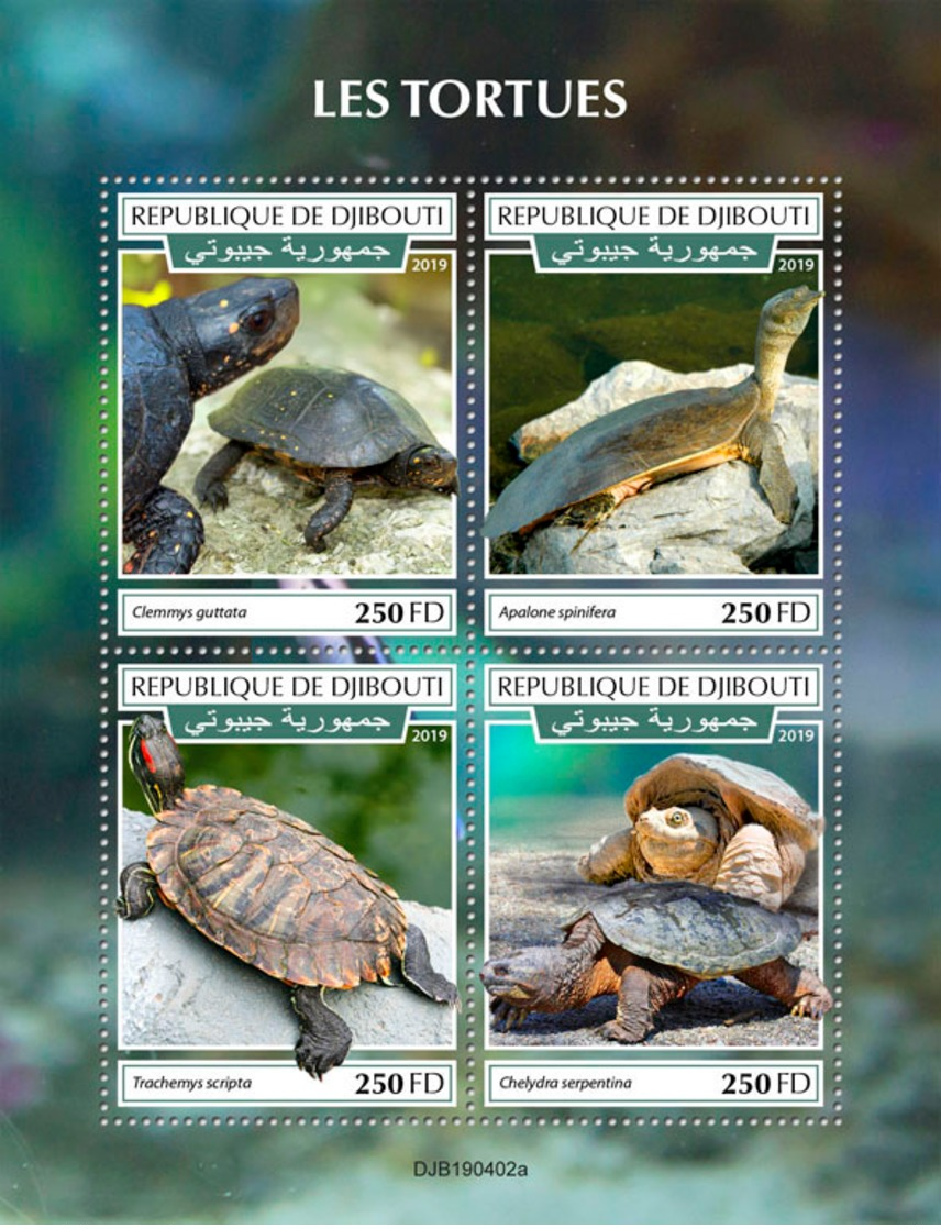 Djibouti 2019 Turtles Fauna Turtle S/S DJB190402 - Other & Unclassified