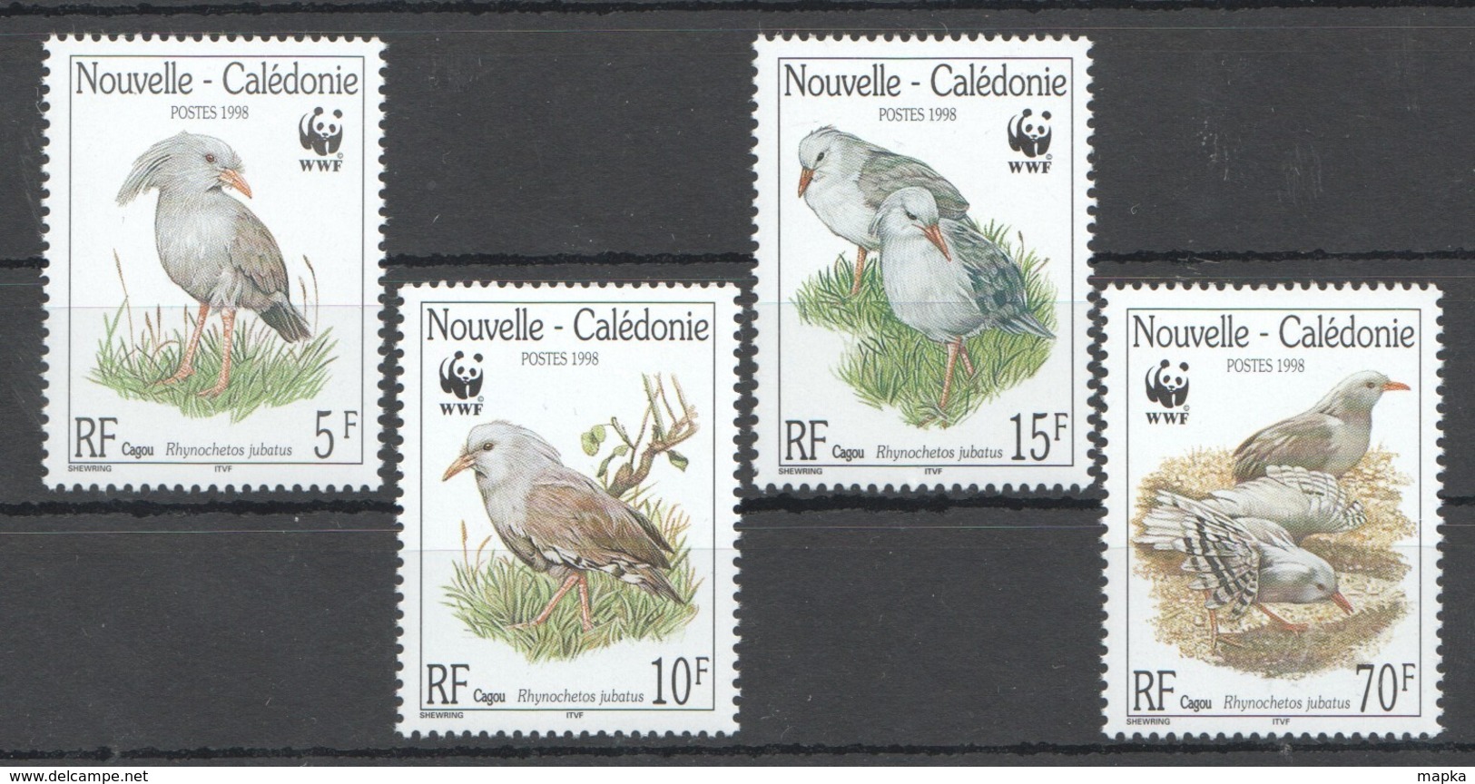 U840 1998 CAGOU NOUVELLE-CALEDONIE WWF FAUNA BIRDS 1SET MNH - Autres & Non Classés