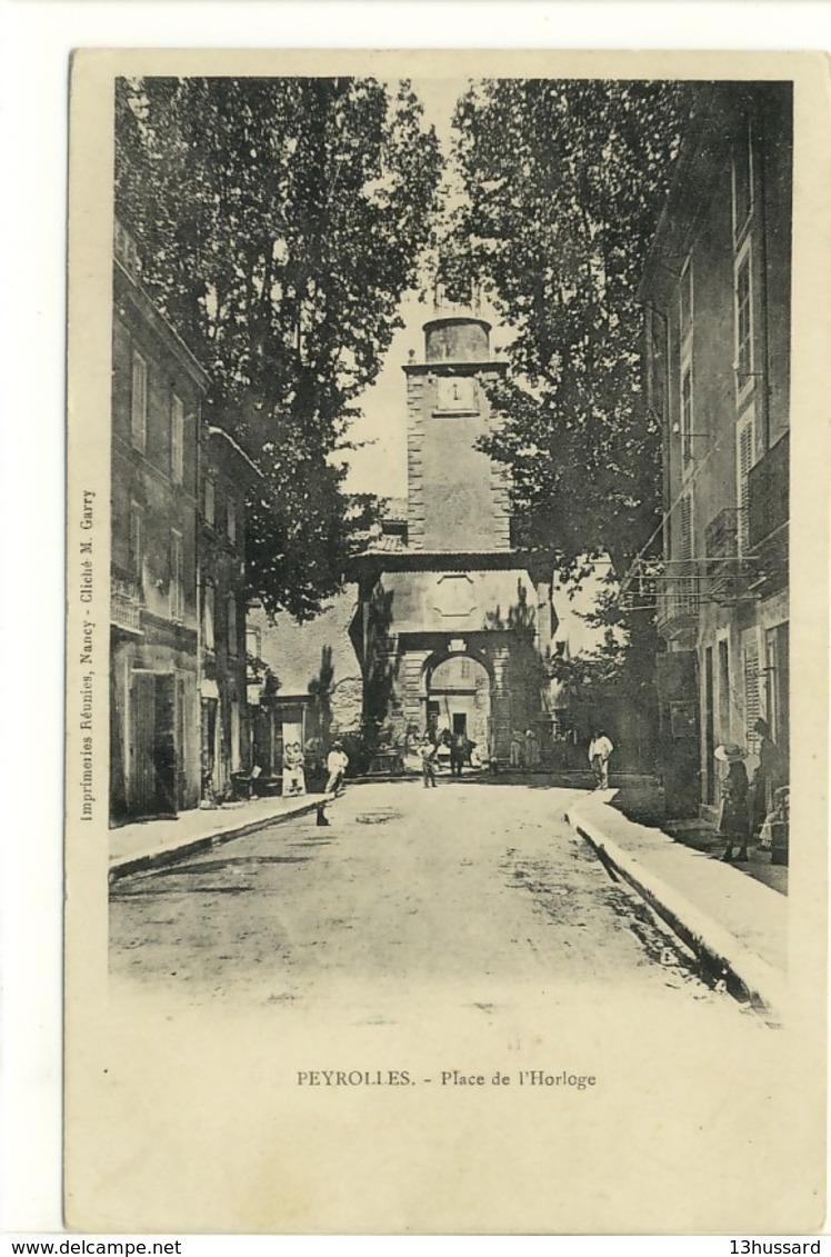 Carte Postale Ancienne Peyrolles - Place De L'Horloge - Peyrolles