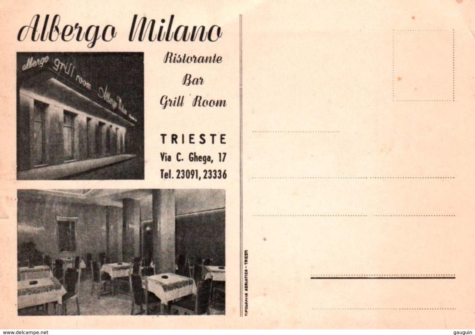 CPSM - TRIESTE - ALBERGO MILANO - Ristorante Bar ... - Trieste (Triest)