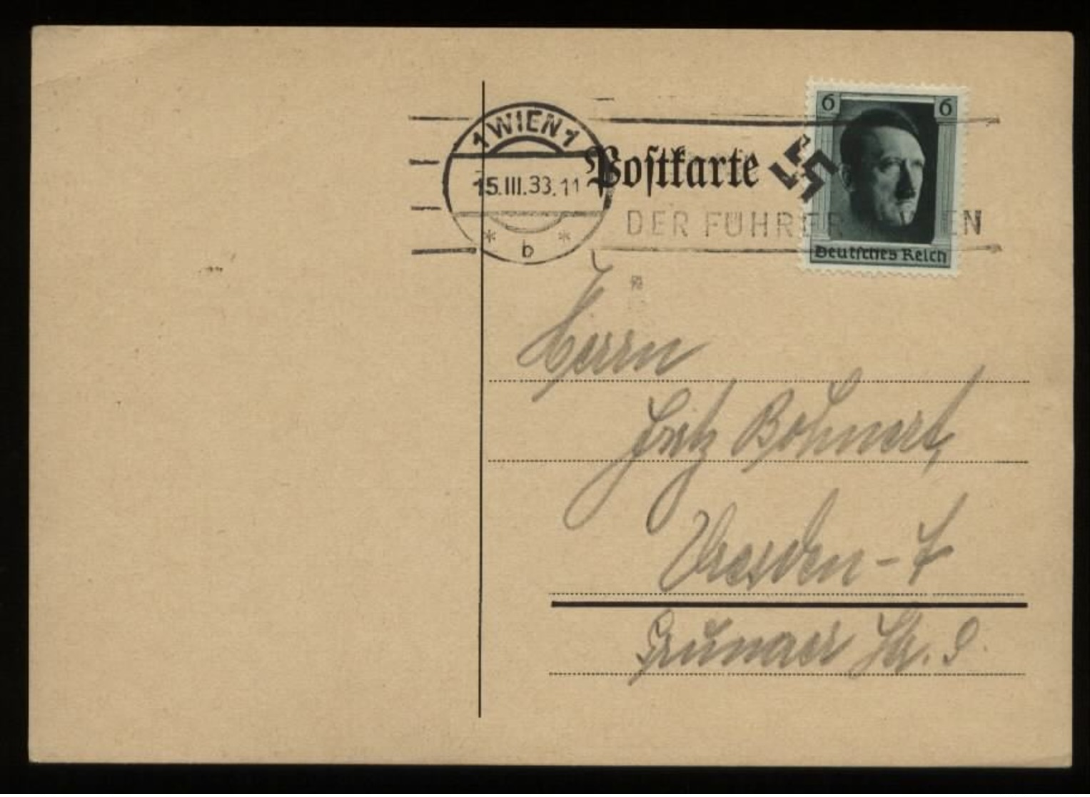 WW II Postkarte: Gebraucht Mit Sonderstempel Der Führer In Wien 1938 - Covers & Documents