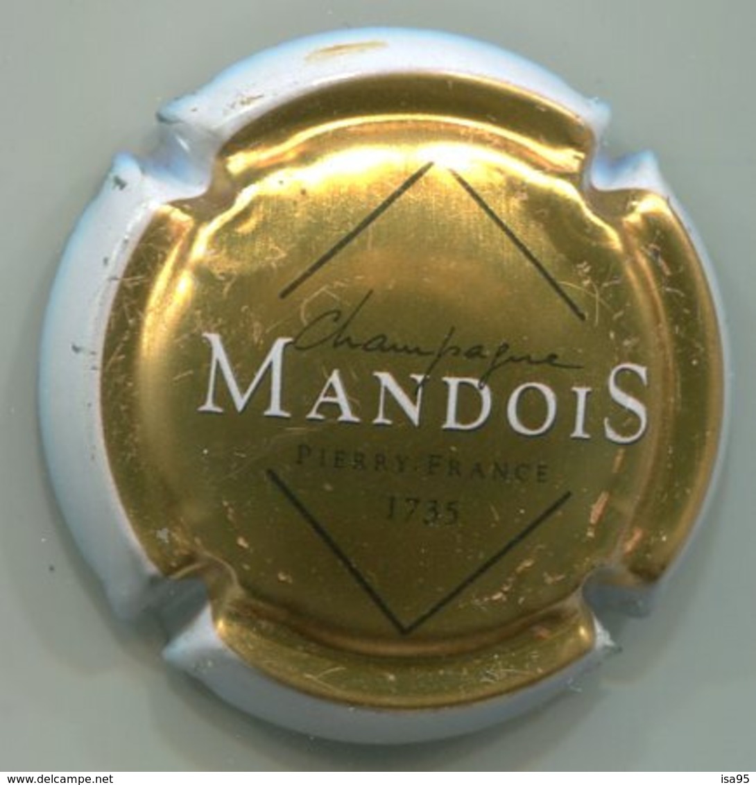 CAPSULE-CHAMPAGNE MANDOIS N°06a Or Contour Blanc Ecrit. Fine - Other & Unclassified