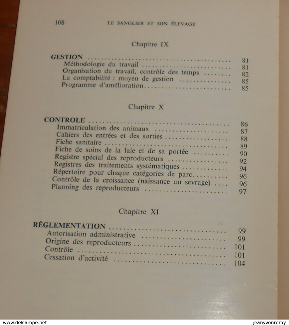 Le Sanglier. Et Son élevage. D. Et J. Hector. 1973. - Chasse/Pêche