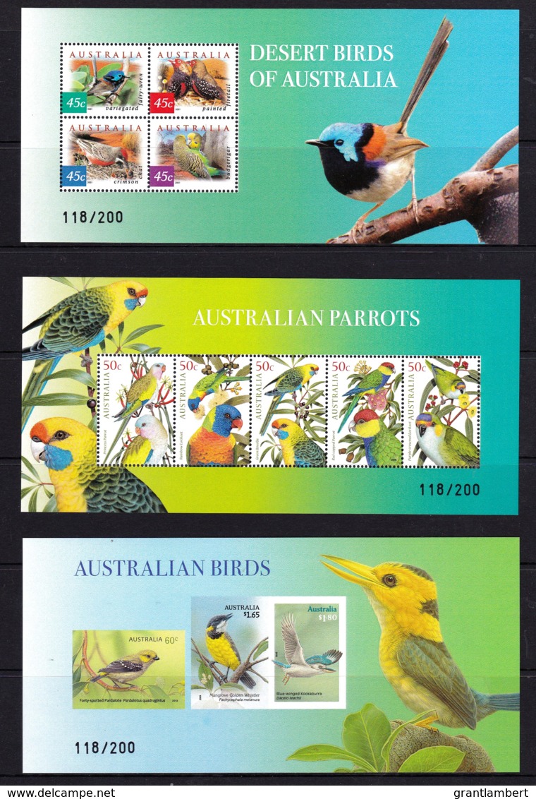 Australia 2018 Birds Set Of 3 Limited Edition Minisheets MNH - Only 200 - Mint Stamps