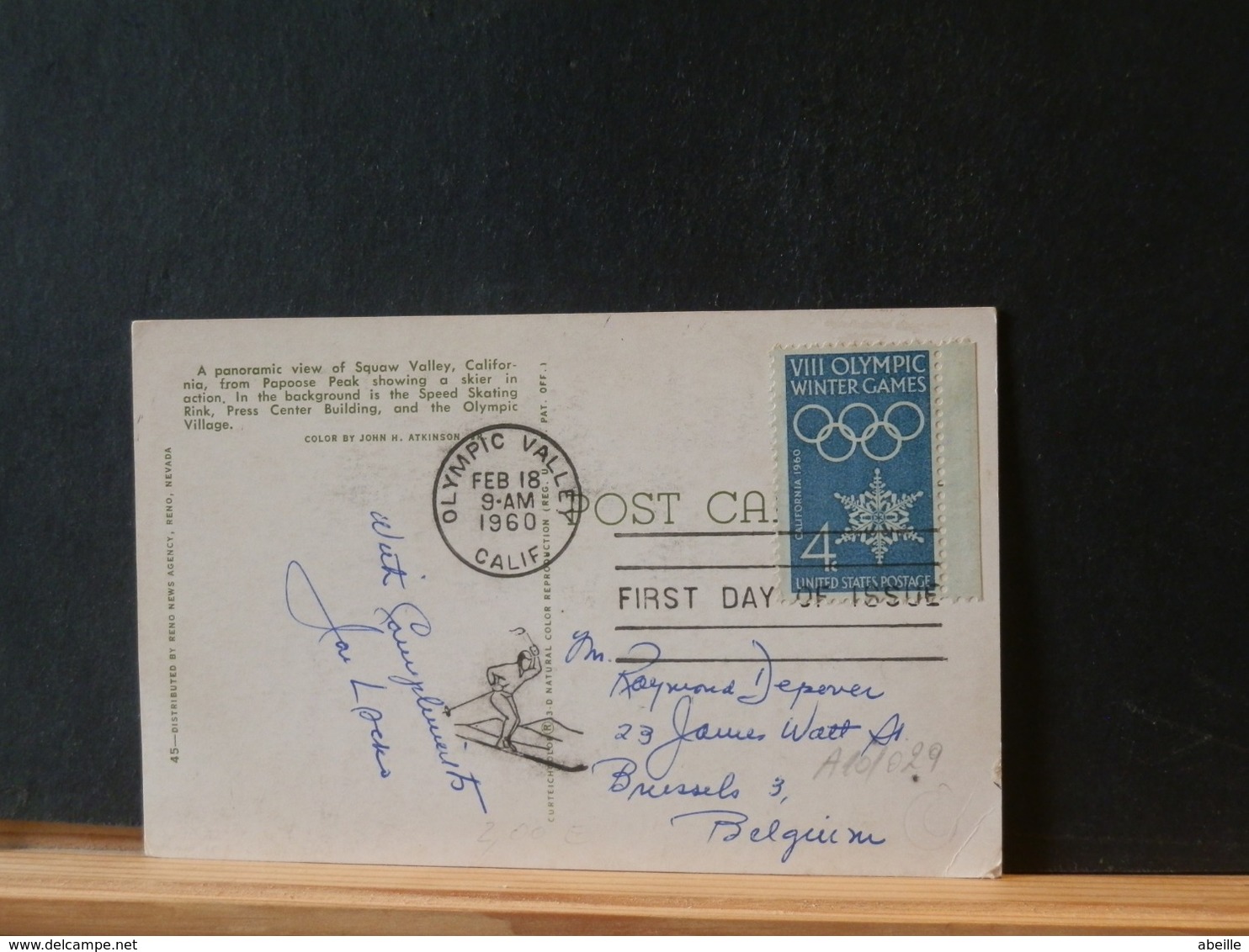 A10/029    CP  USA  FDC   1960 - Winter 1960: Squaw Valley