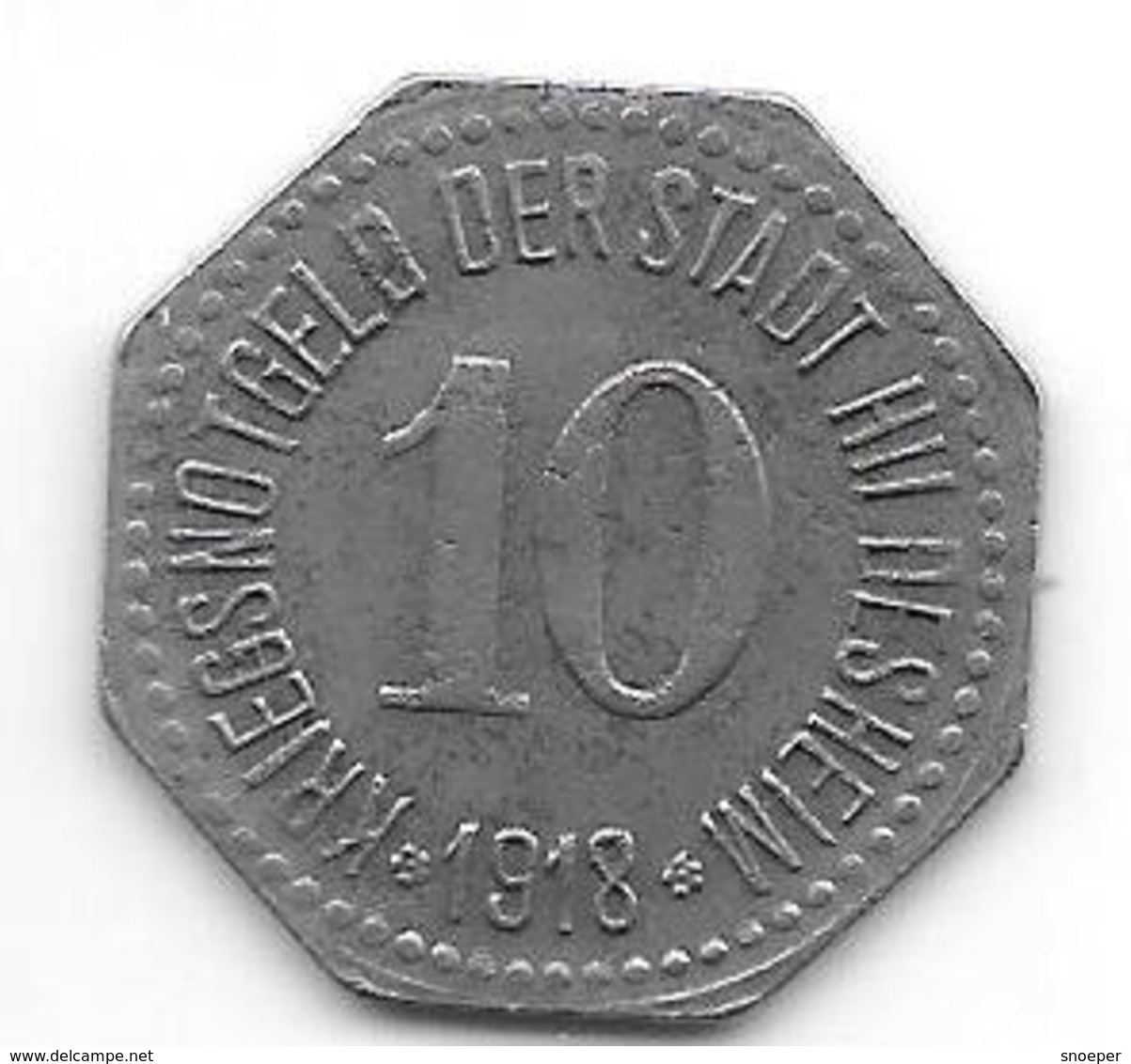 *notgeld Hildesheim 10 Pfenng 1918 Fe 20,6 Mm  6368.7 / F212.2 - Other & Unclassified