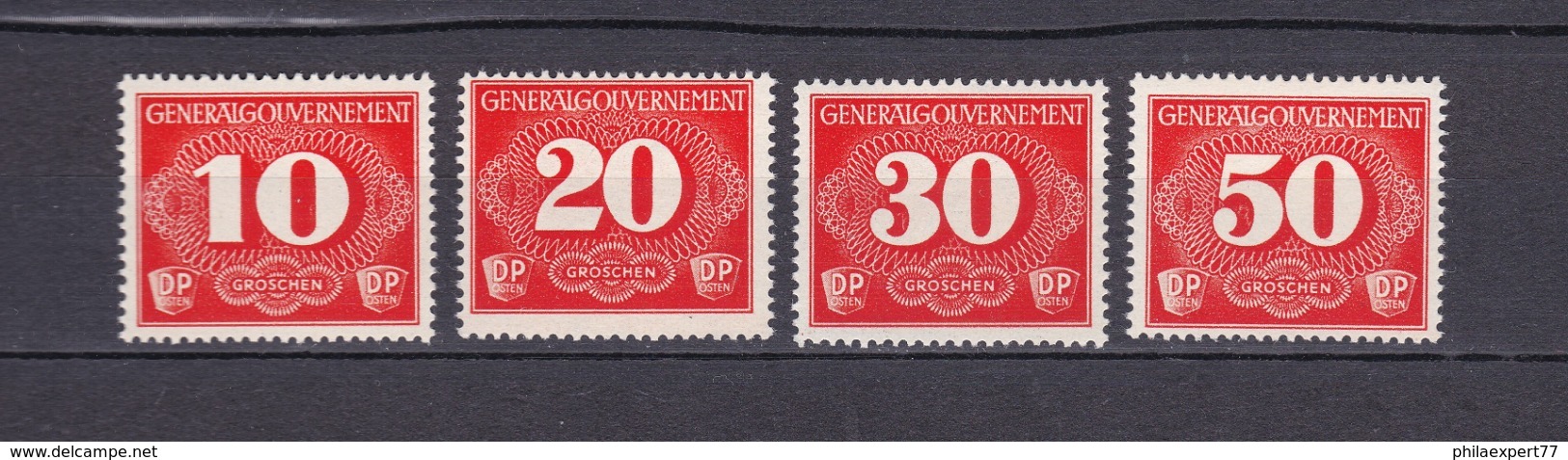 Generalgouvernement - Zustellungsmarken - 1940 - Michel Nr. 1/4 - Postfrisch - Besetzungen 1938-45