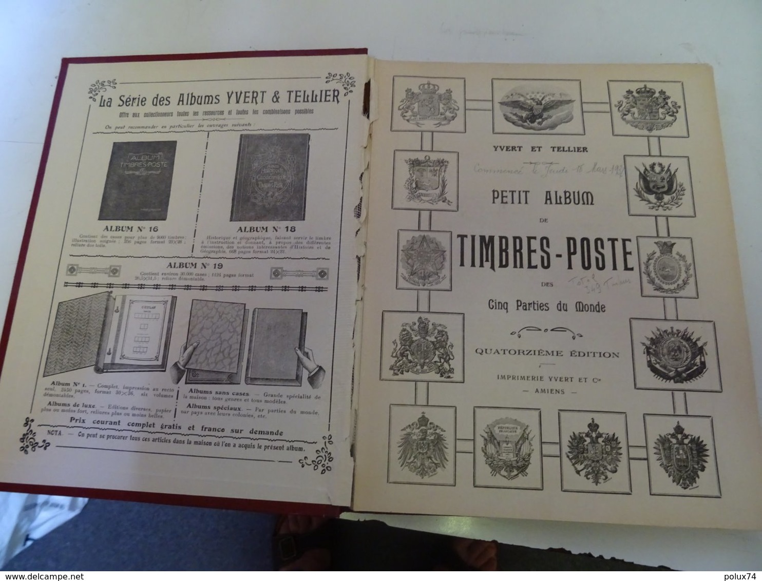 ALBUM DE TIMBRES 1936   YVERT  & TELLIER- 500 Timbres - Collections (en Albums)