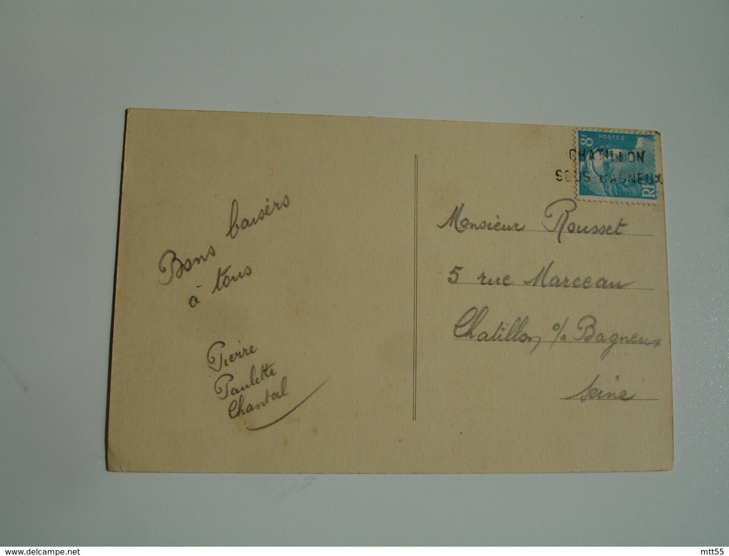 Chatillon Sous Bayeux   Griffe Marque Lineaire Obliteration De Fortune Sur Lettre - 1921-1960: Modern Tijdperk