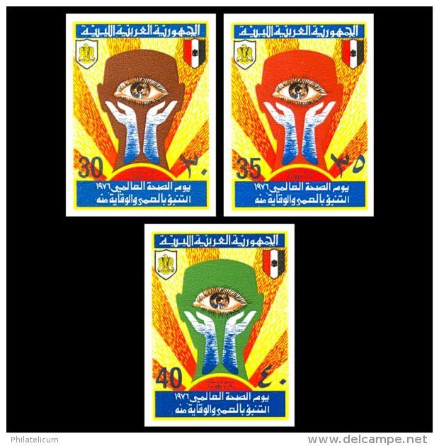 LIBYA - 1976 WHO Health Day Blind Blindness Eyes Medicine IMPERFORATED (MNH) - Handicaps