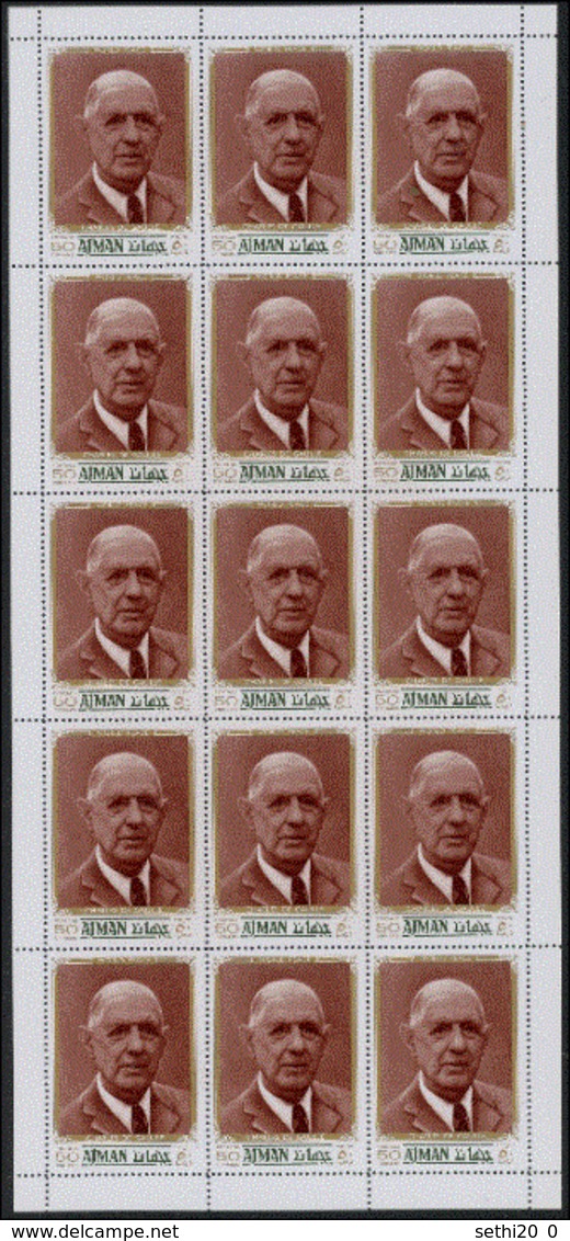 Ajman Charles De GAULLE Feuillet De 15  MNH - De Gaulle (General)