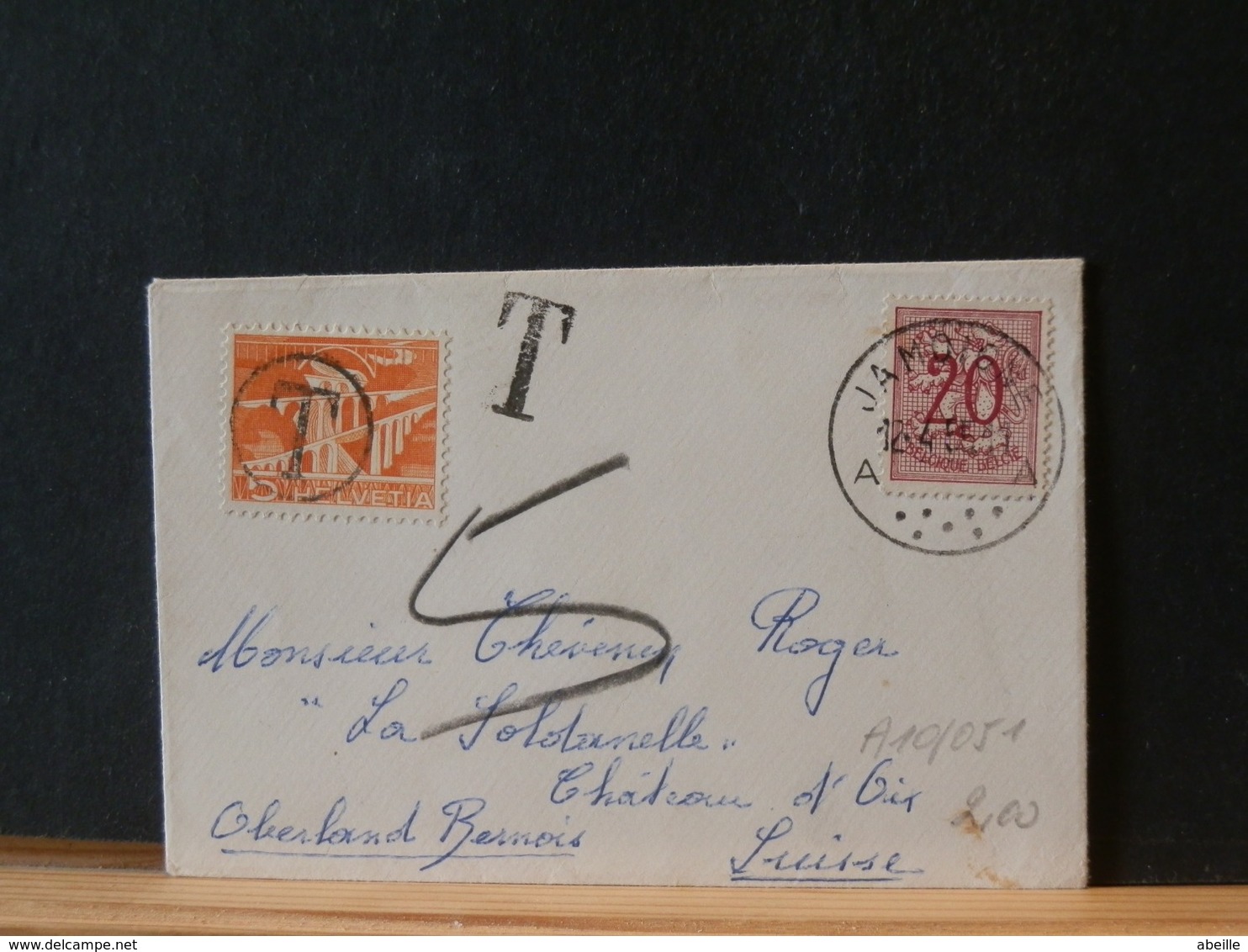 A10/051 PETITE   LETTRE BELGE  TAXEE  1955 - Segnatasse